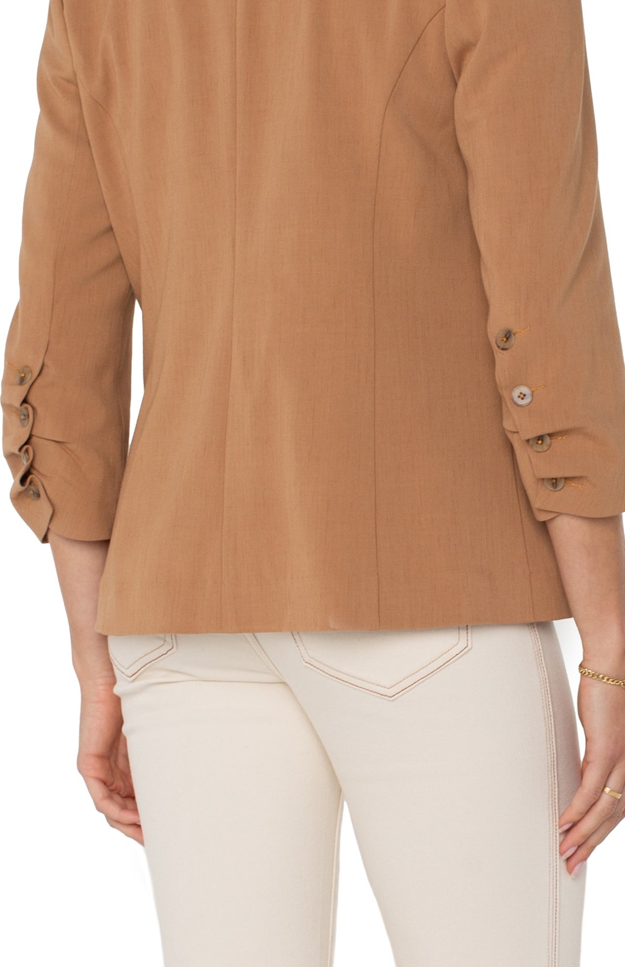 FITTEDBLAZER WITH RUCHED SLEEVES
