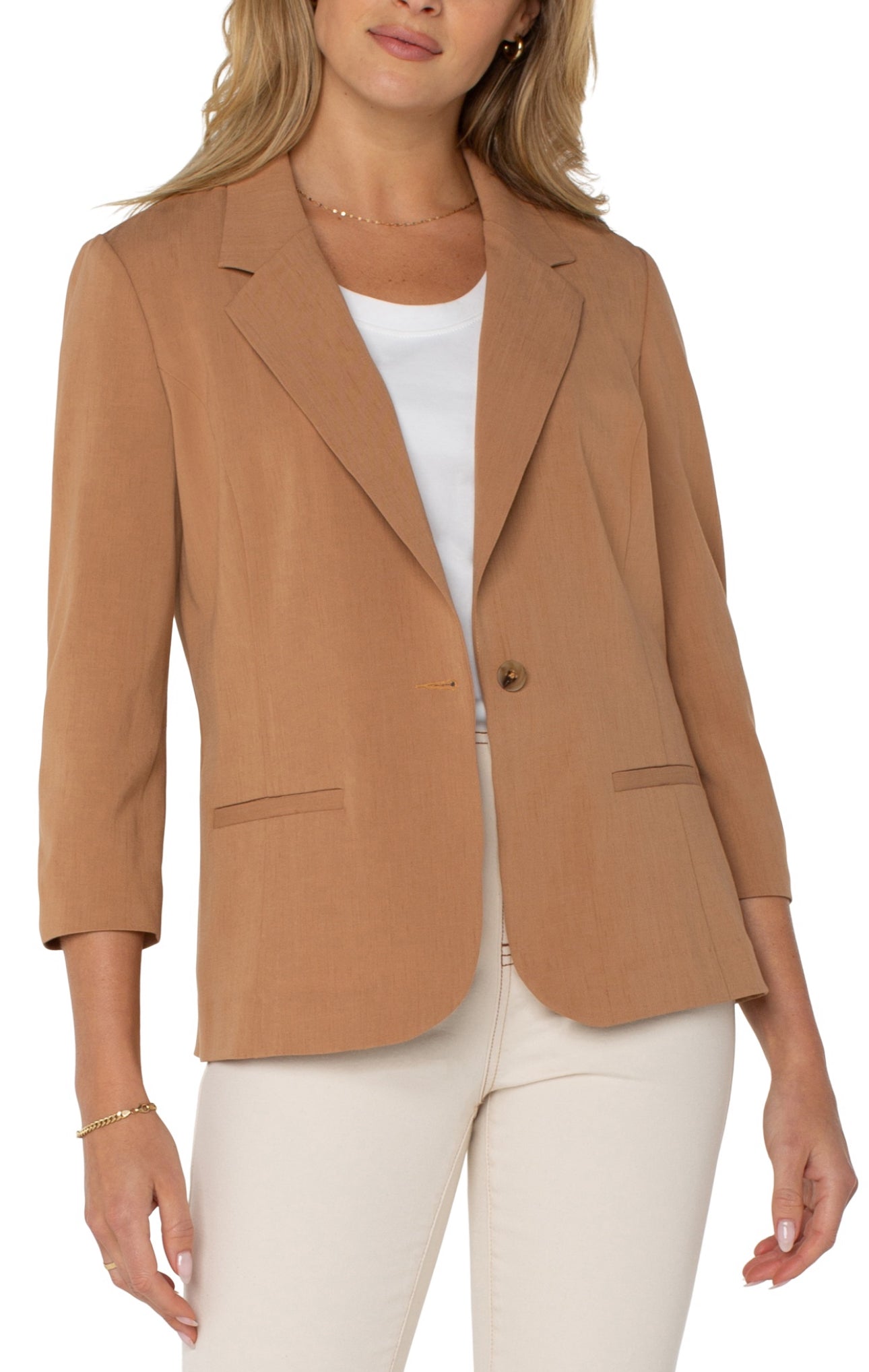 FITTEDBLAZER WITH RUCHED SLEEVES