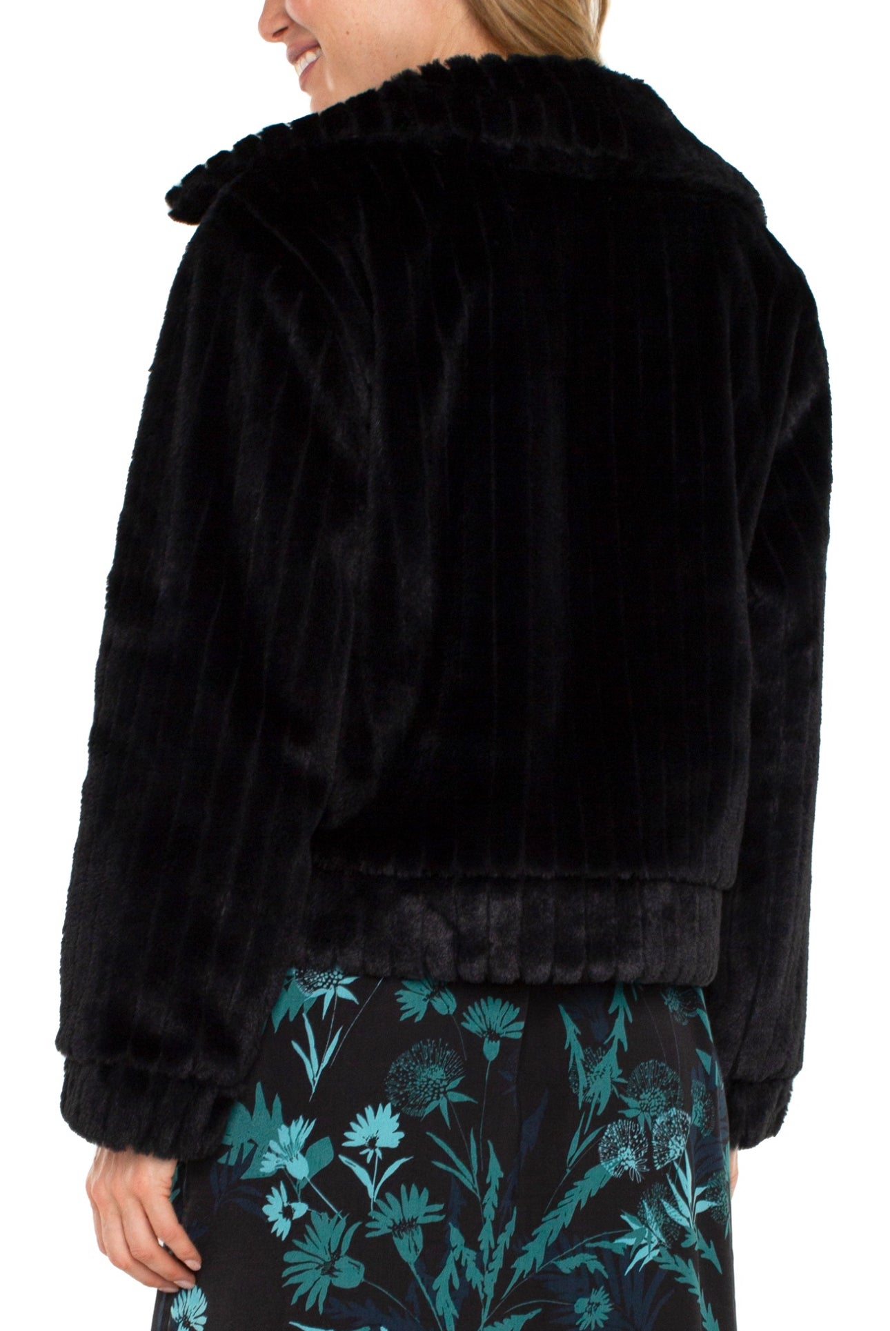 ZIP UP CROPPED FUR JACKET