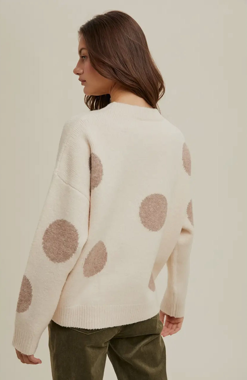 Grey/Oatmeal POLKA DOT SWEATER (not pictured color)
