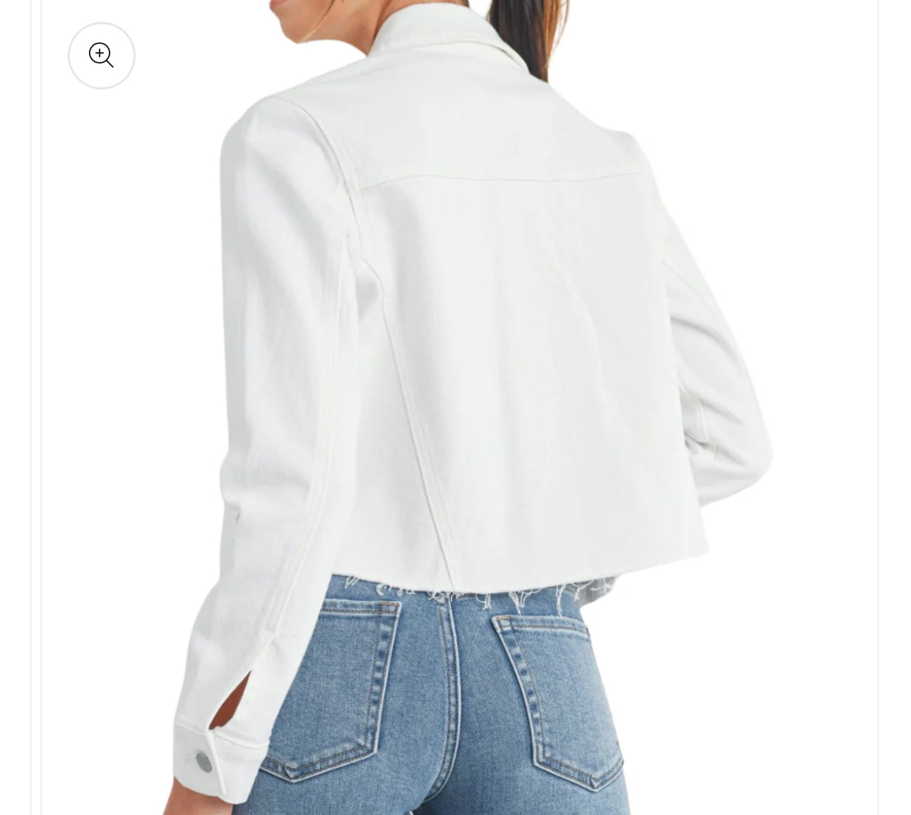 GRACE WHITE SUBTLE DISTRESSED DENIM JACKET