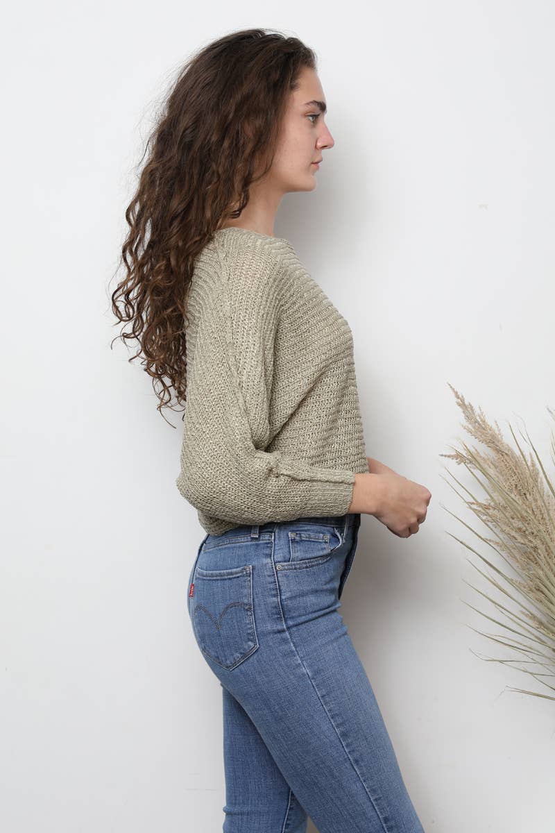 OPEN KNIT LIGHT WEIGHT PULLOVER SWEATER