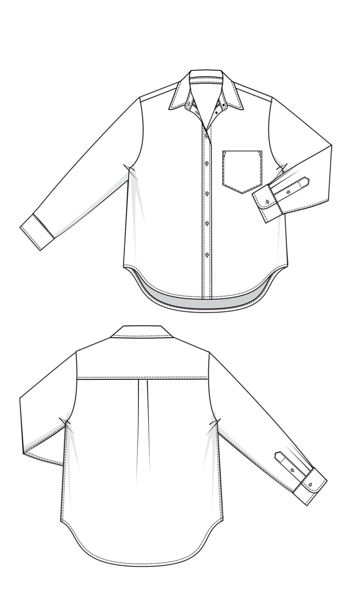 Long sleeve button front woven boyfriend shirt in white