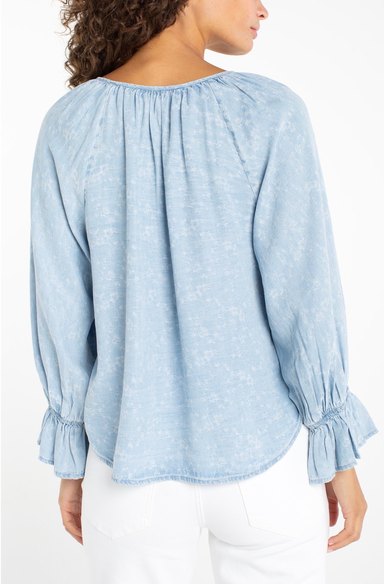 3/4 sleeve button front top