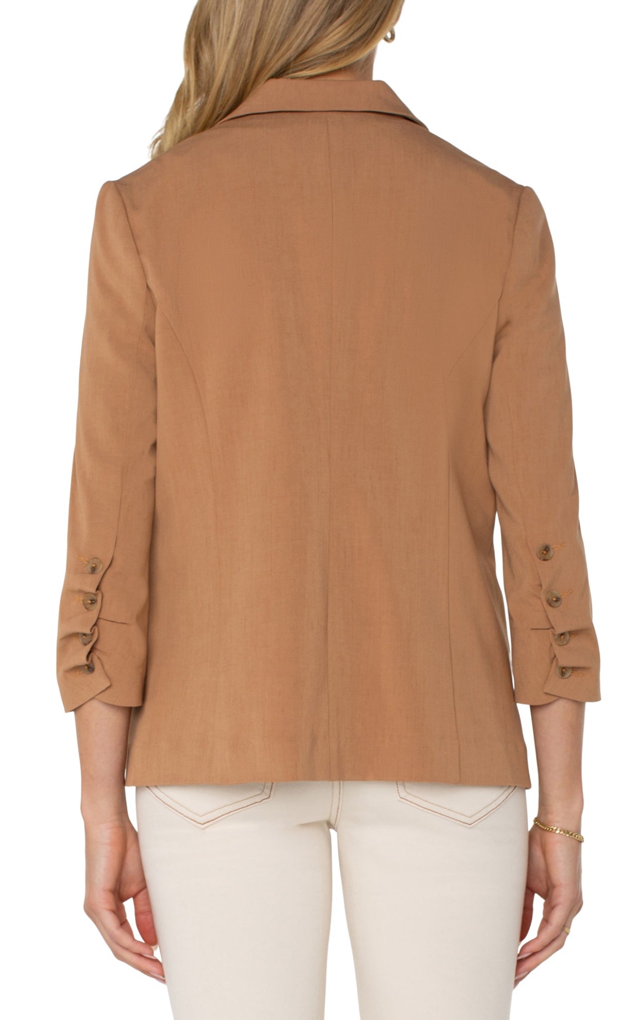 FITTEDBLAZER WITH RUCHED SLEEVES