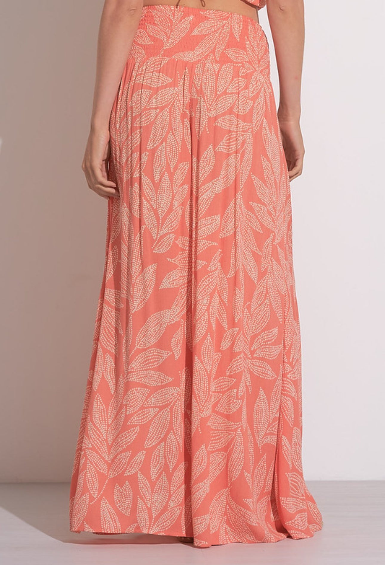 CORAL PRINT PALAZZO PANTS