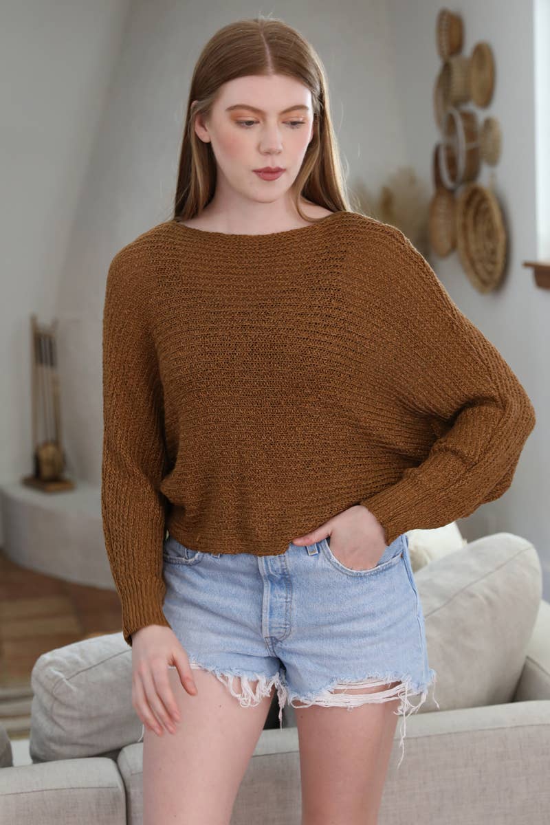 OPEN KNIT LIGHT WEIGHT PULLOVER SWEATER