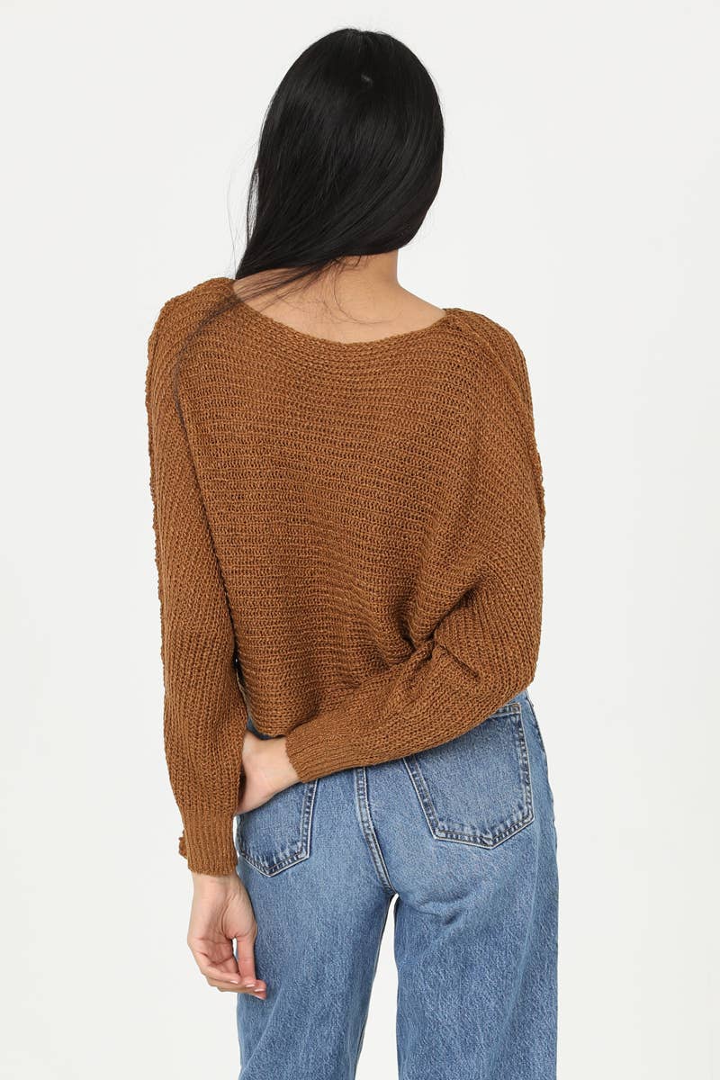 OPEN KNIT LIGHT WEIGHT PULLOVER SWEATER