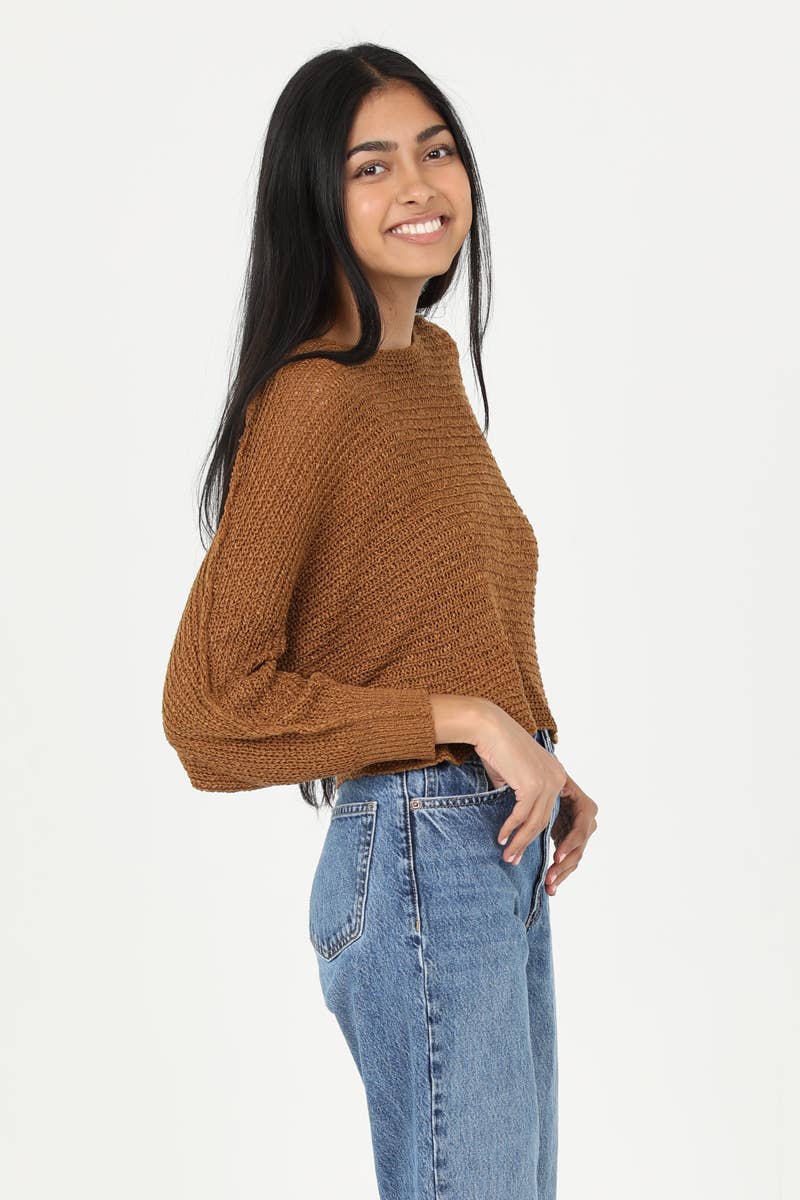OPEN KNIT LIGHT WEIGHT PULLOVER SWEATER