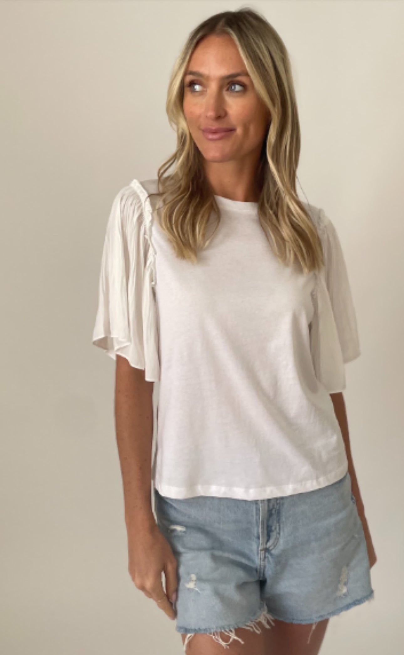 MARISSA FLUTTER SLV TOP