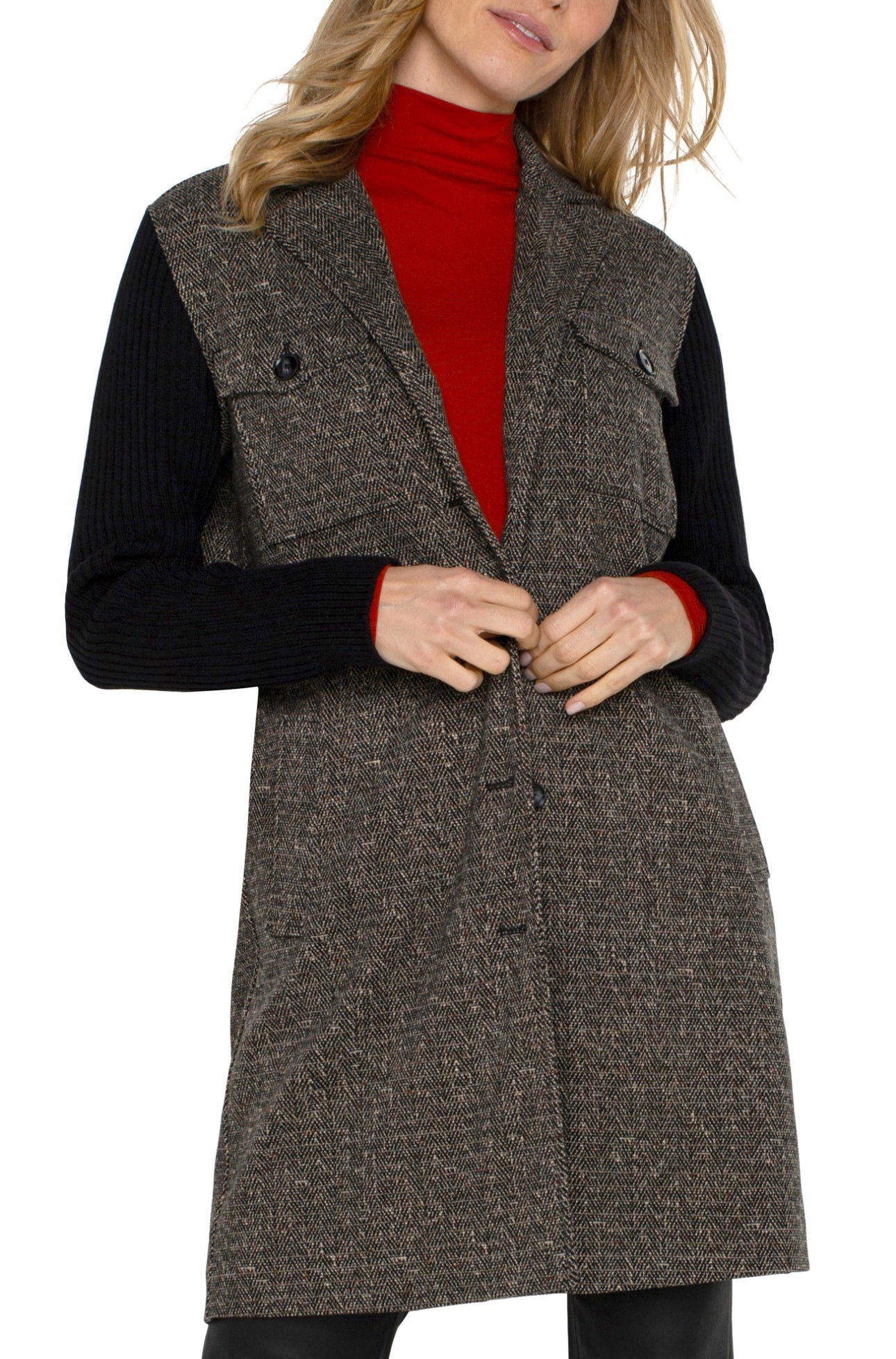 COATIGAN WITH SWEATER SLEEVES