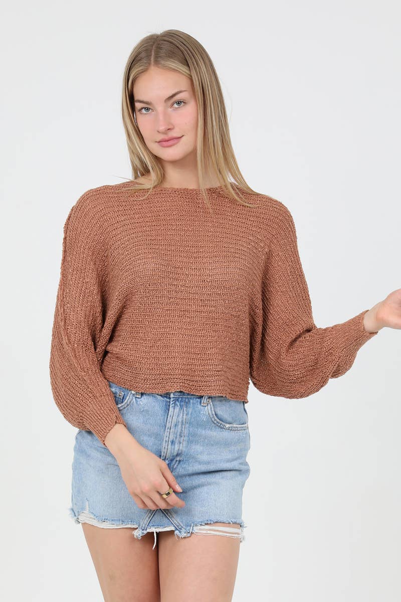 OPEN KNIT LIGHT WEIGHT PULLOVER SWEATER