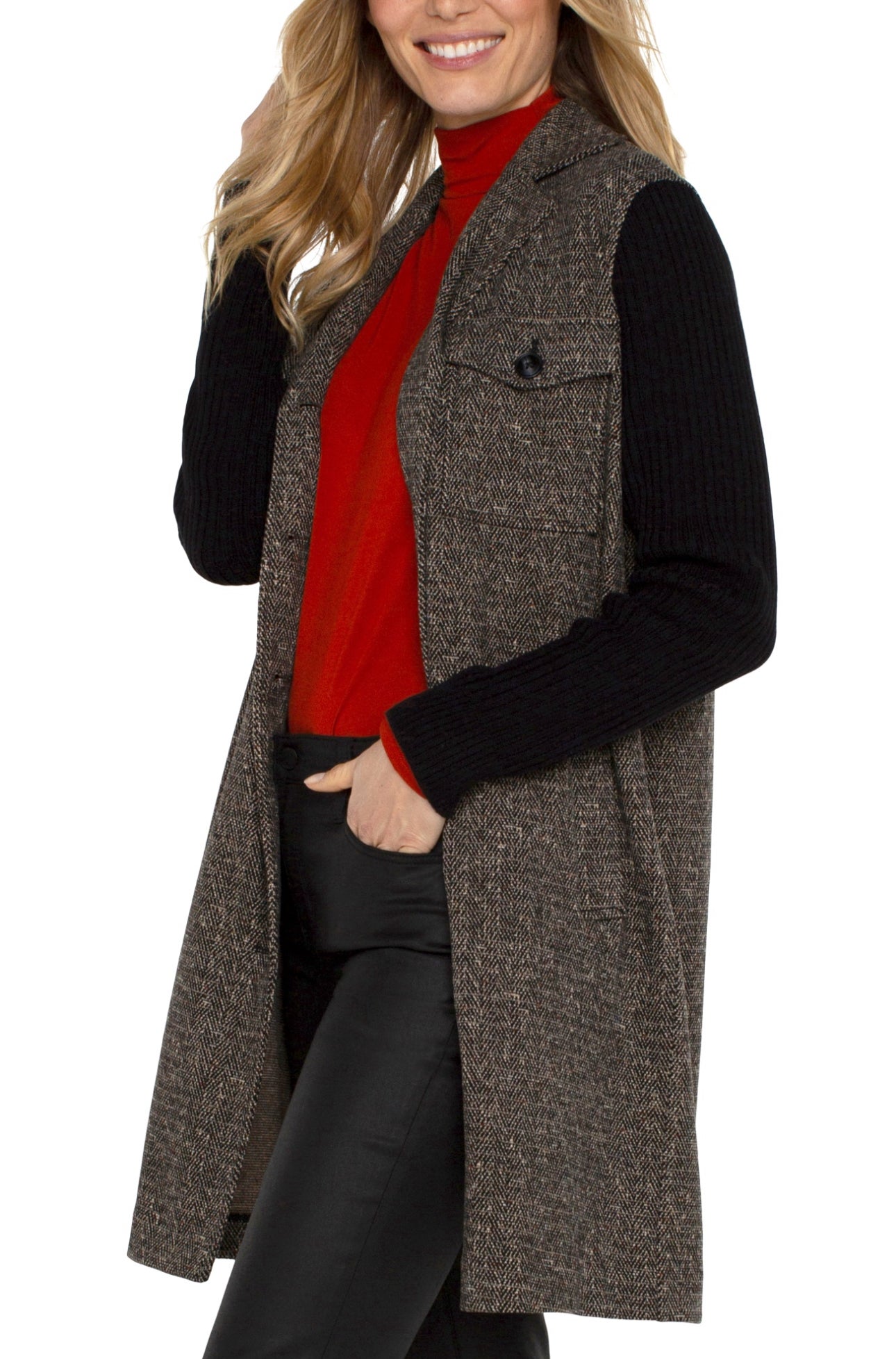 COATIGAN WITH SWEATER SLEEVES