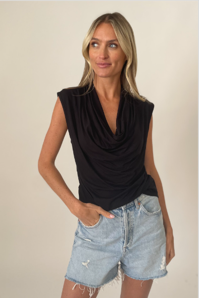 DYLAN DRAPE NECK TEE