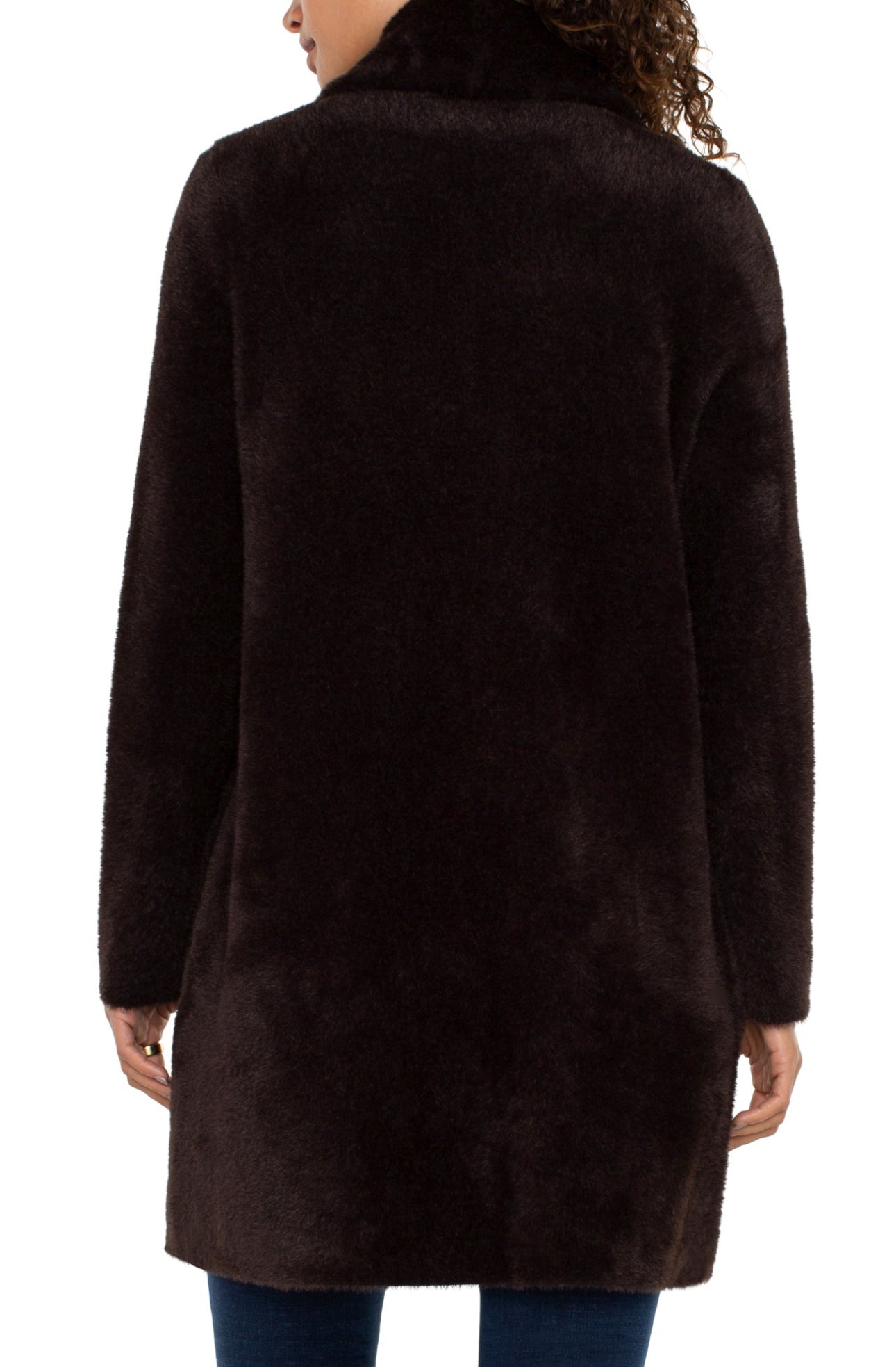 MINK LOOK OPEN FRONT COATIGAN