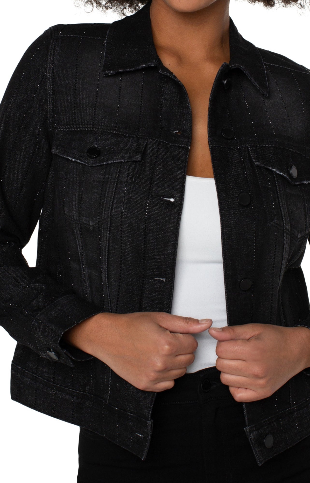 CLASSIC JEAN JACKET WITH CRYSTALLINE