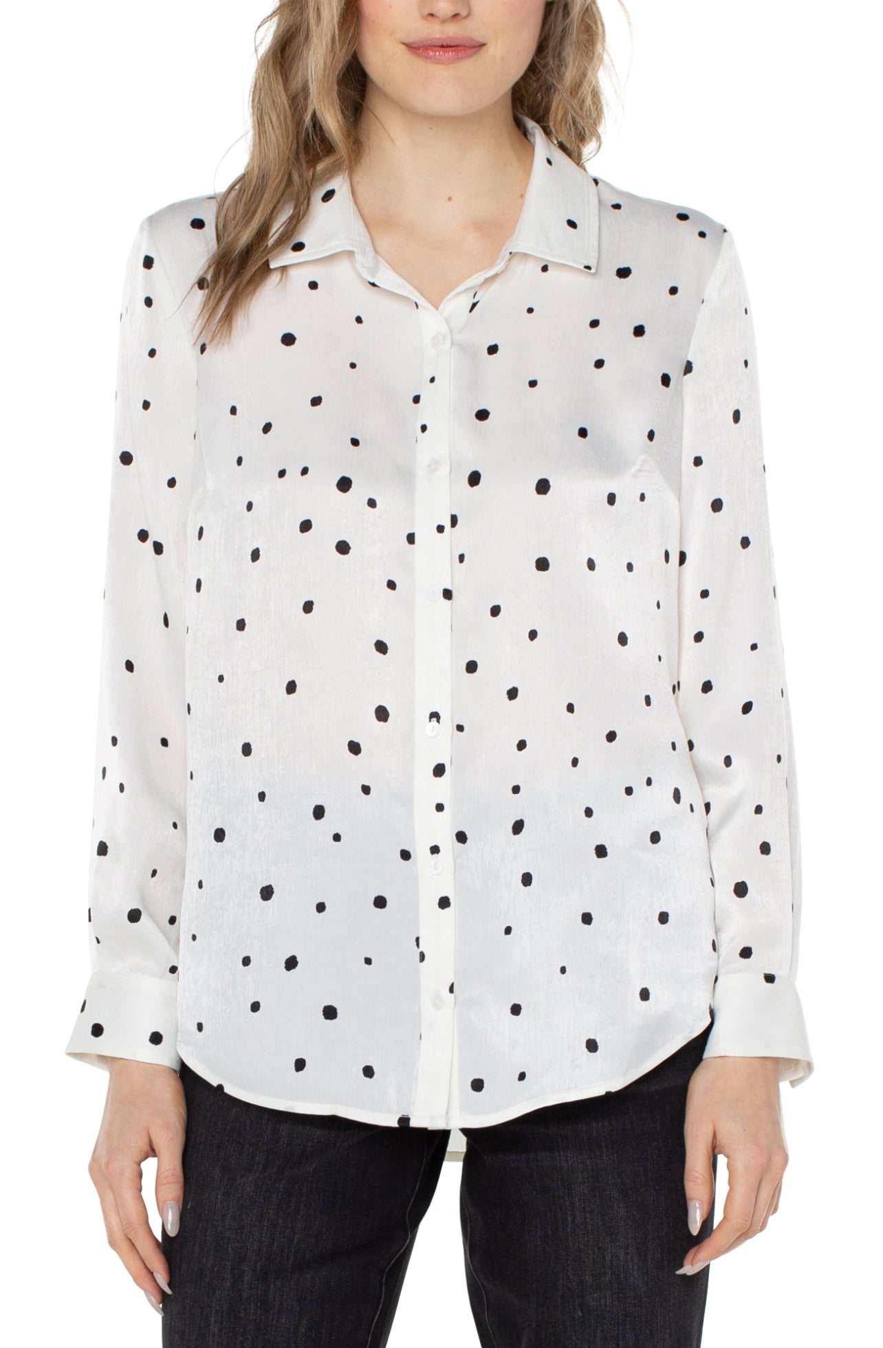 FLAP POCKET WOVEN BLOUSE