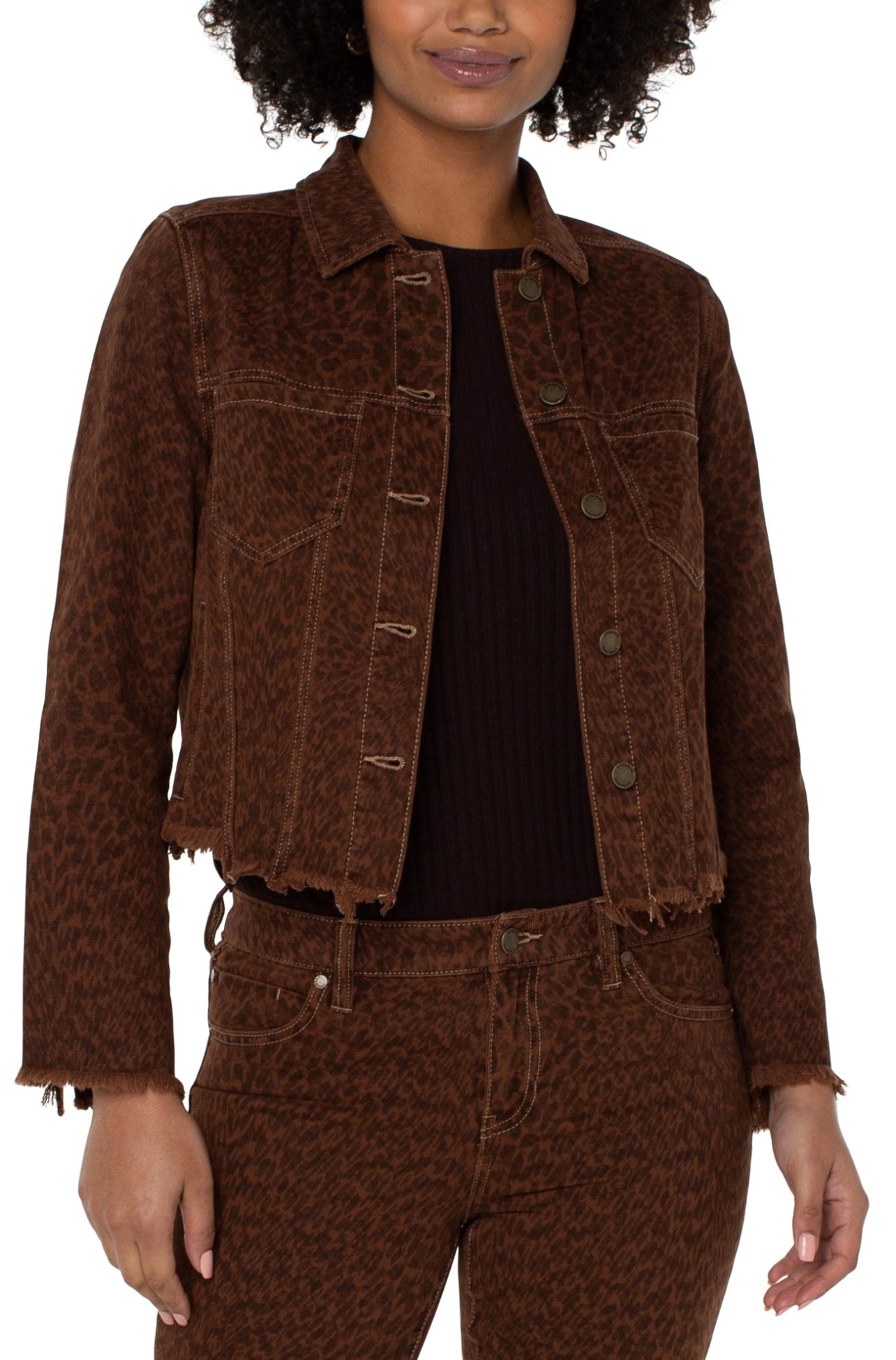 CROPPED JKT WITH FRAY