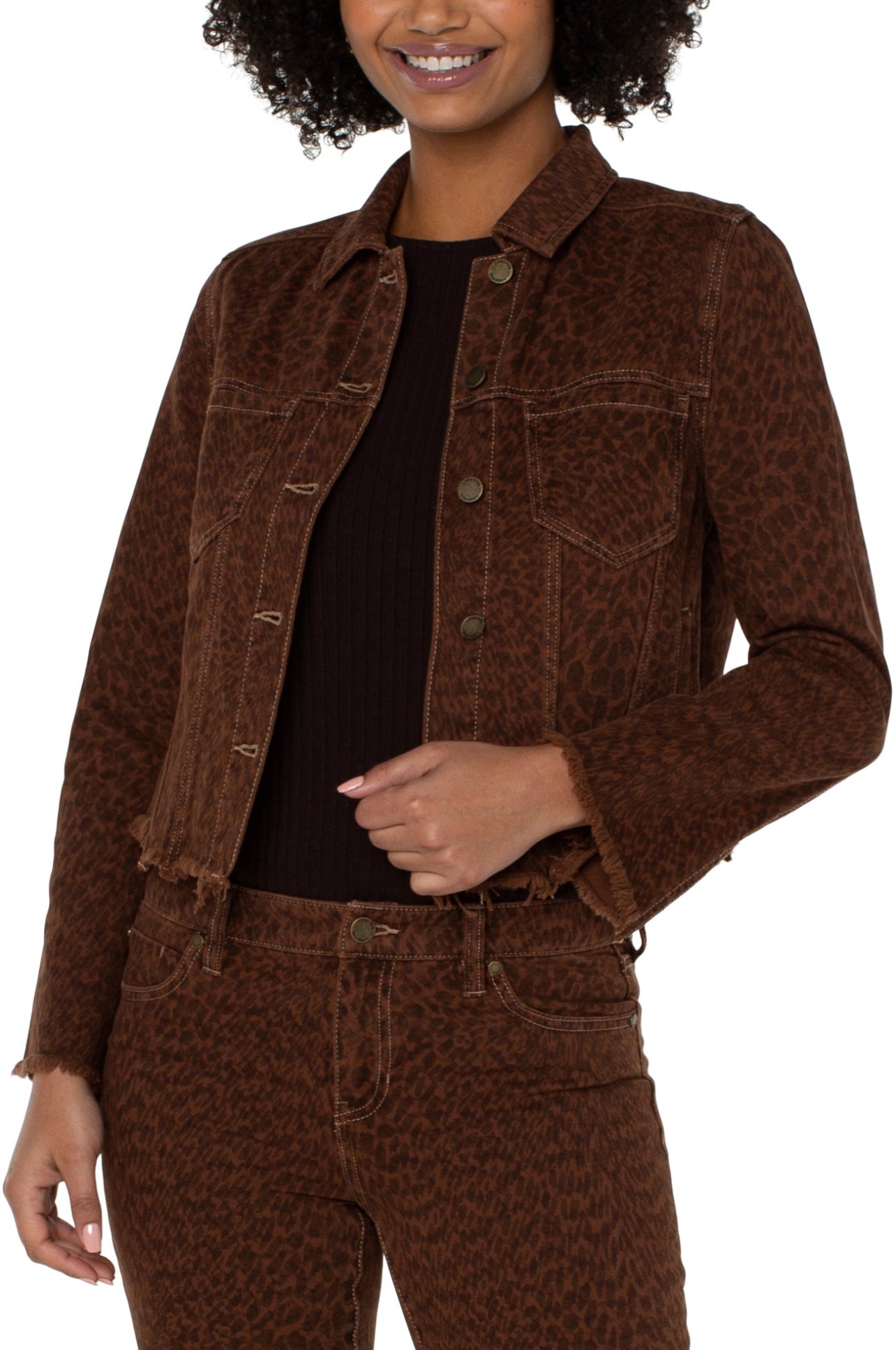 CROPPED JKT WITH FRAY