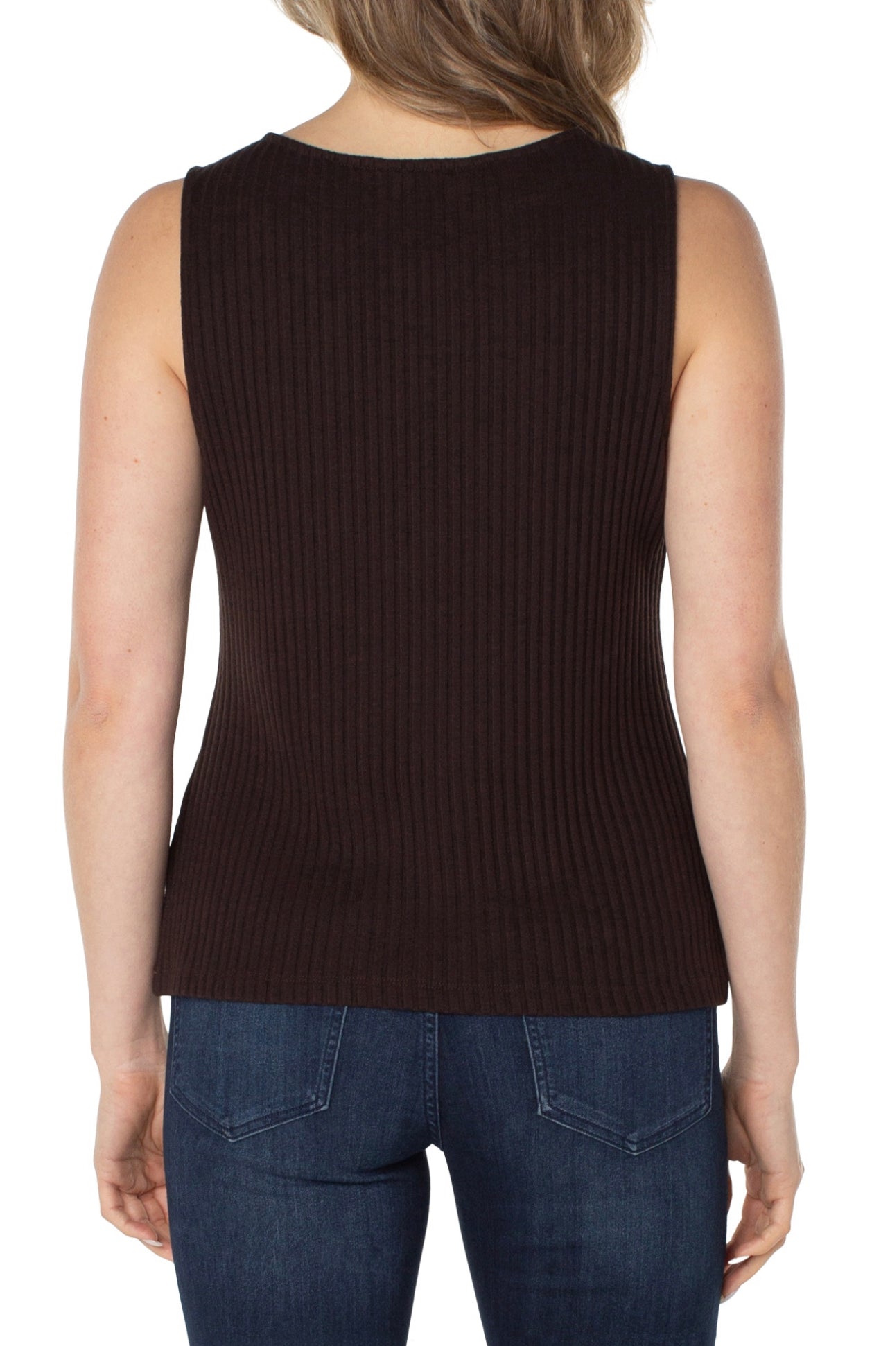 SLVLESS BOAT NECK RIB KNIT