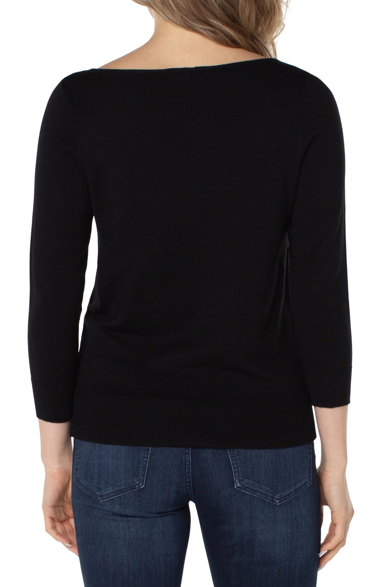 3/4 SLEEVE SWEATER WITH RHINESTONES