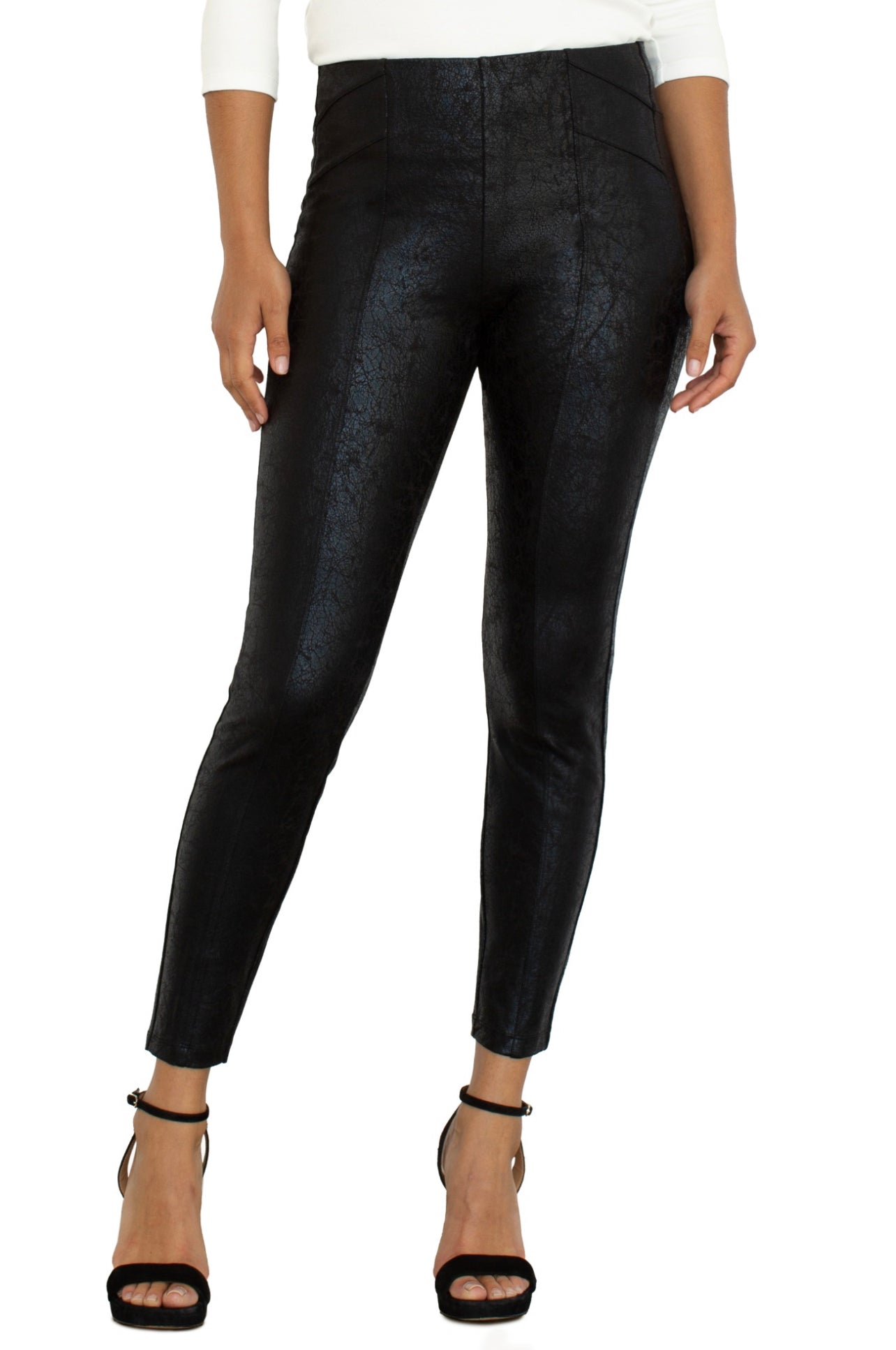 REECE SEAMED PULL ON LEGGINGS with CRACKLE COATING