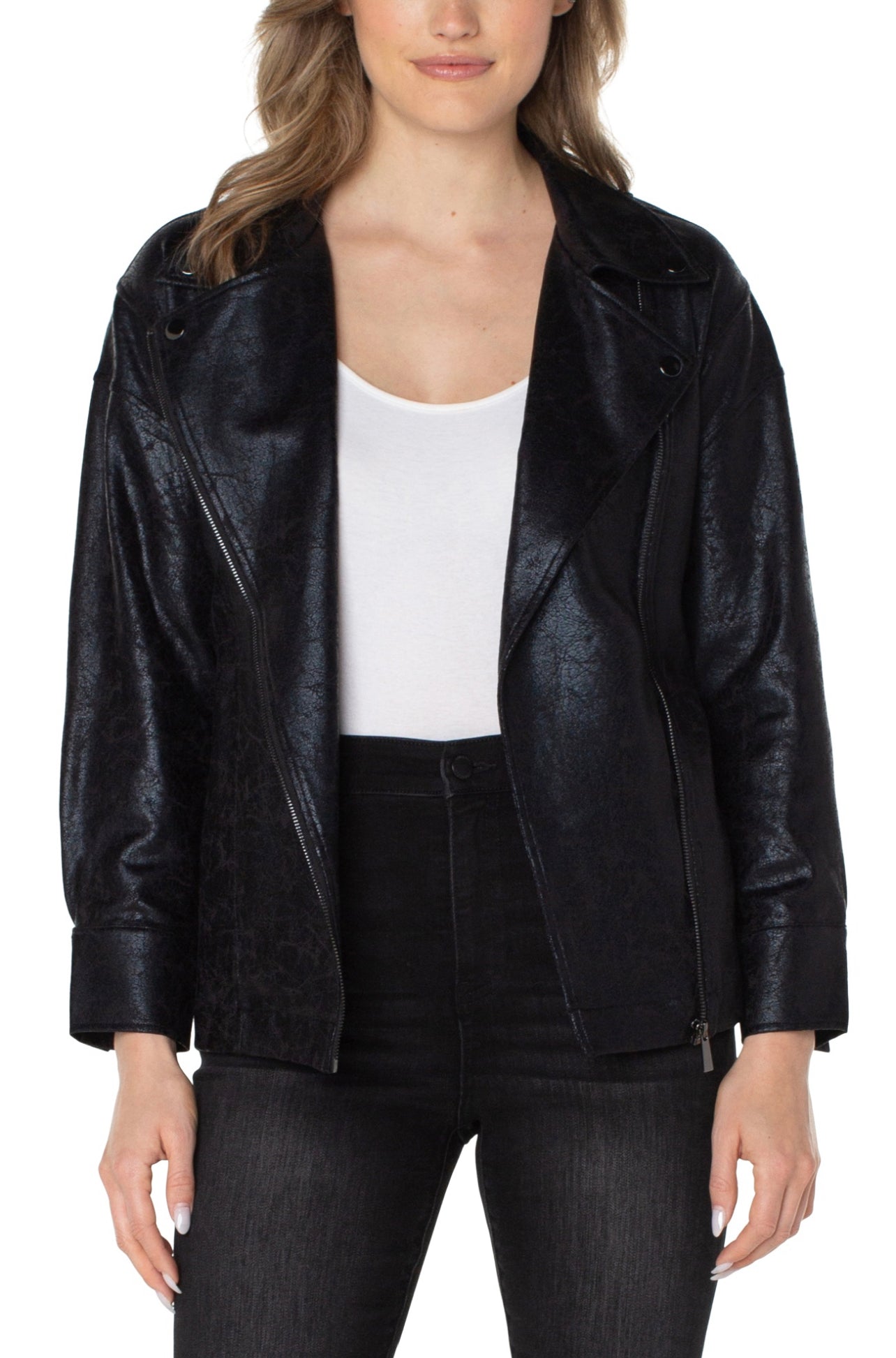 BELTED MOTO JACKET