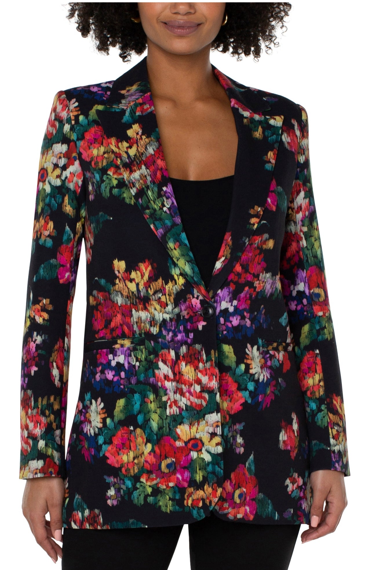 Button front boyfriend blazer