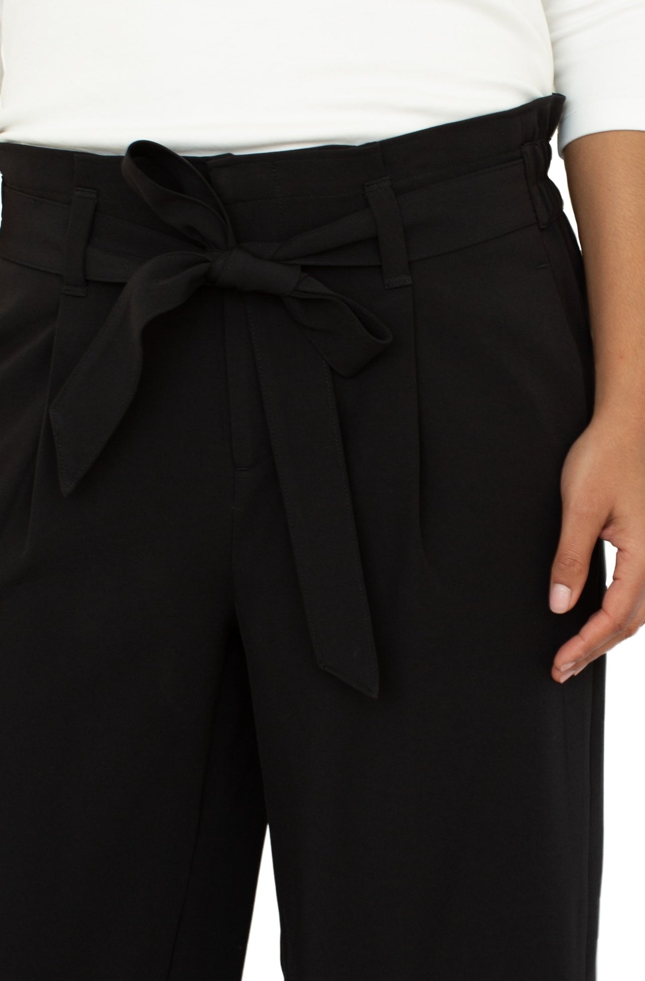 BELTED PAPERBAG WIDE LEG CROP