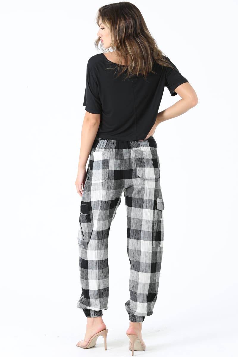 PLAID CARGO PANTS