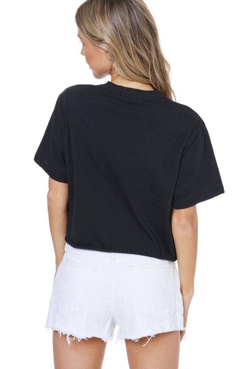 Play Somethin' Country Western Graphic SHORT SLEEVE Faux Cropped Tee