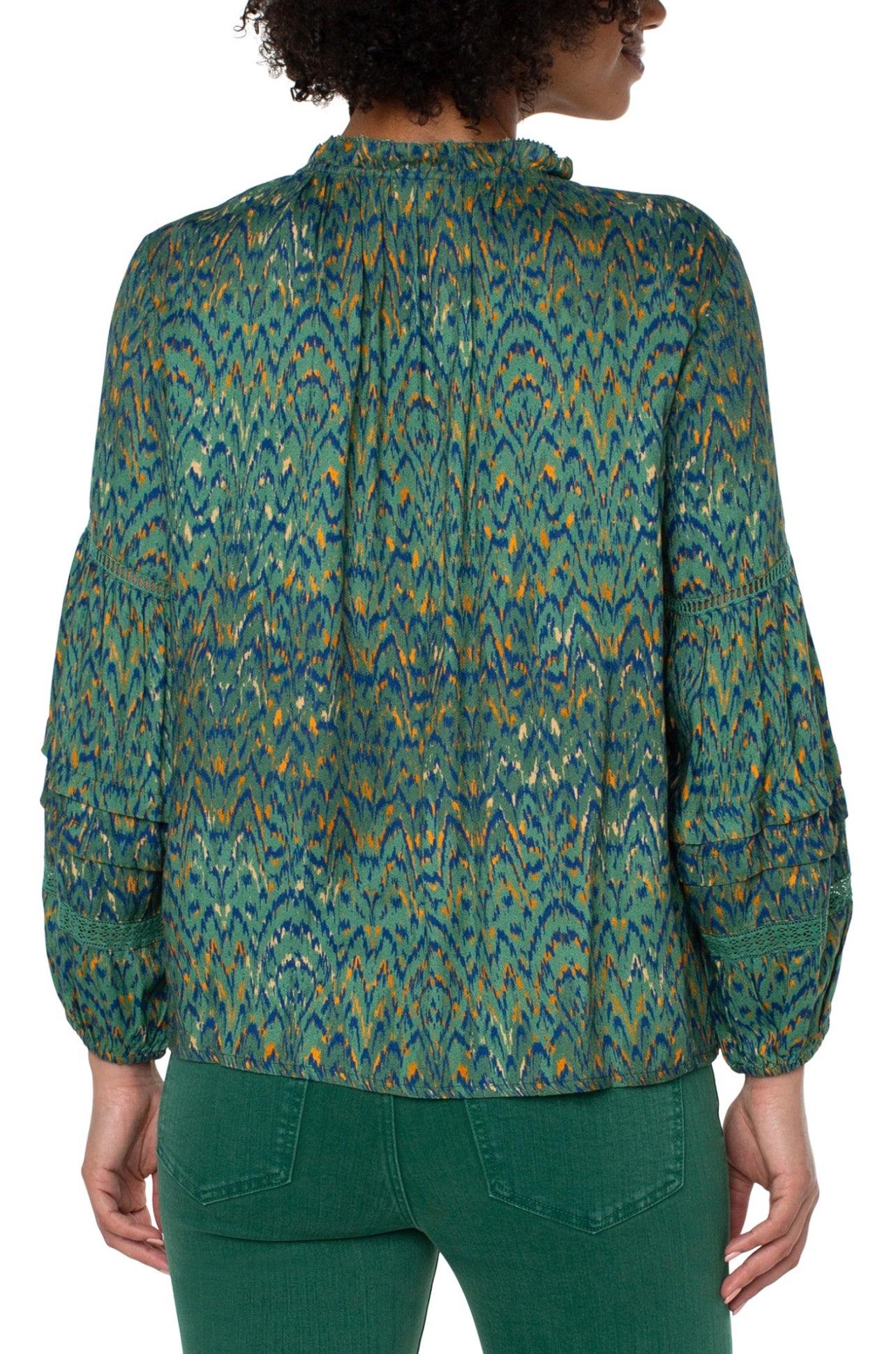 LIVERPOOL SHIRRED POPOVER BLOUSE