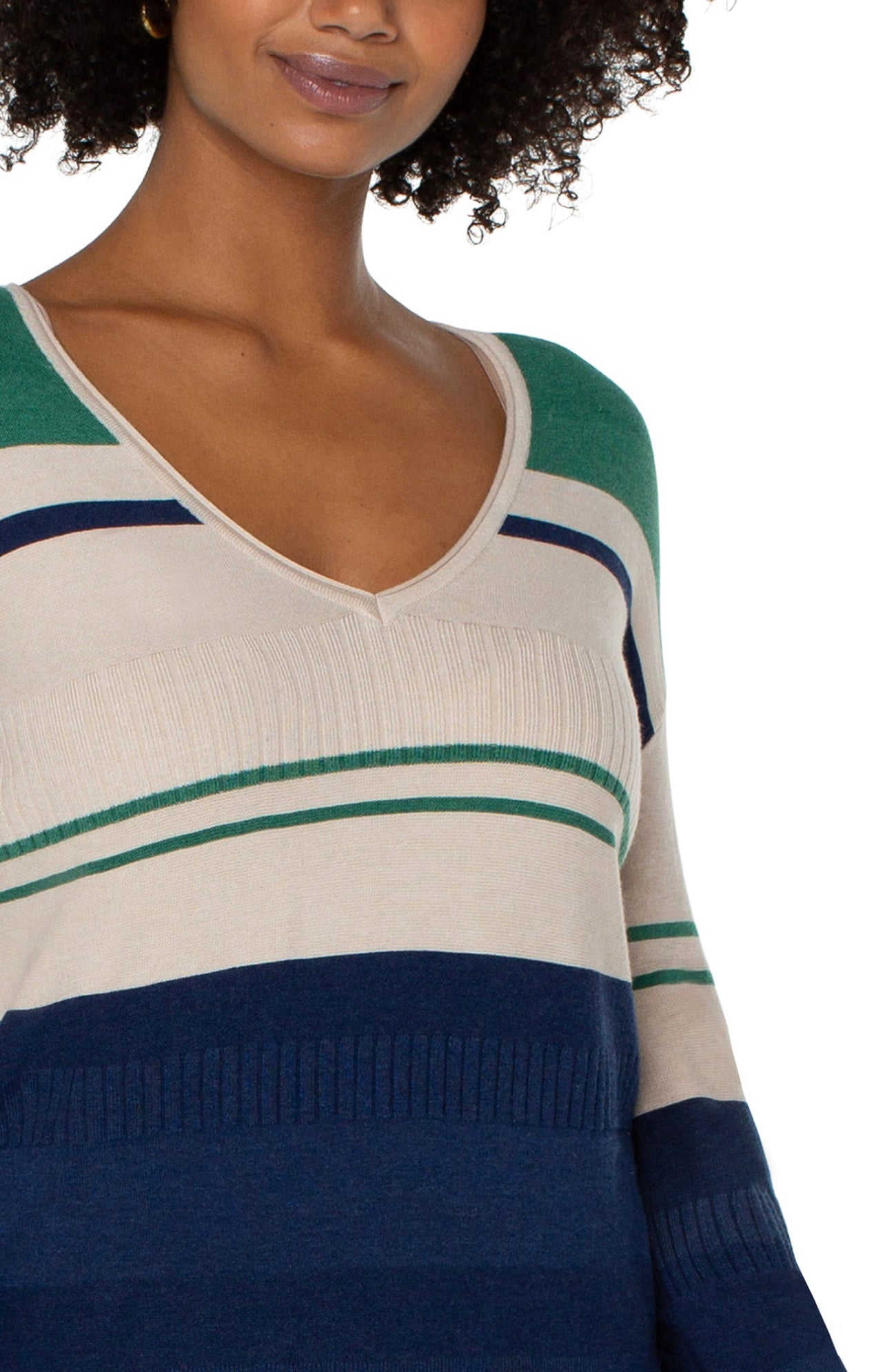 BLOUSON COLOR BLOCK SWEATER