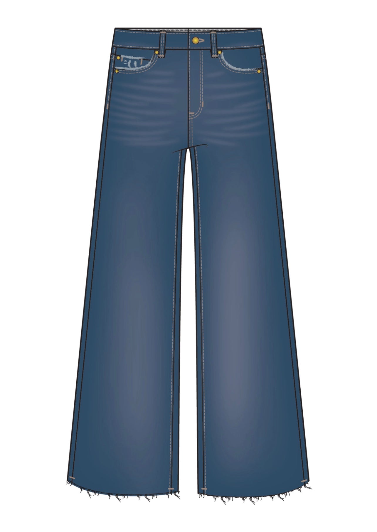 High rise crop wide leg
