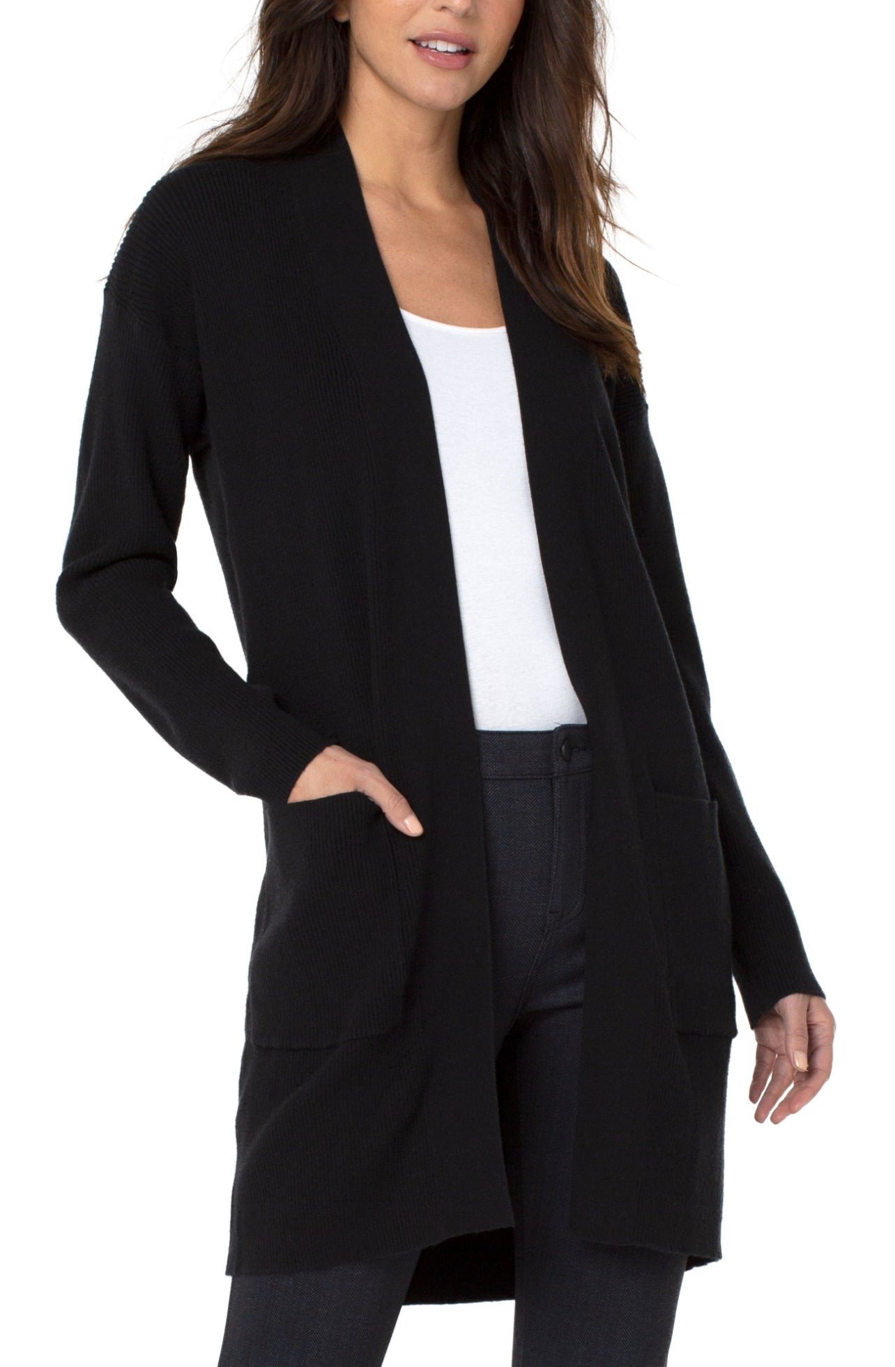 LIVERPOOL OPEN FRONT CARDIGAN SWEATER
