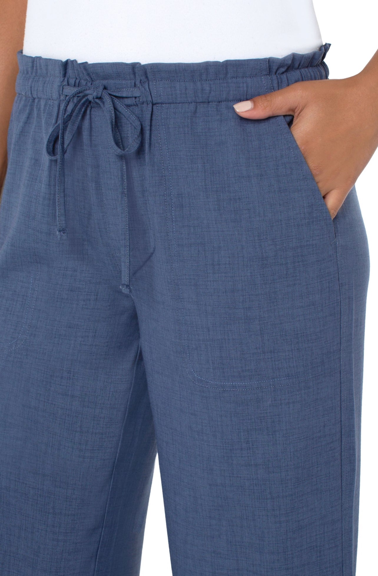 LIVERPOOL TIE WAIST WIDE LEG ANKLE