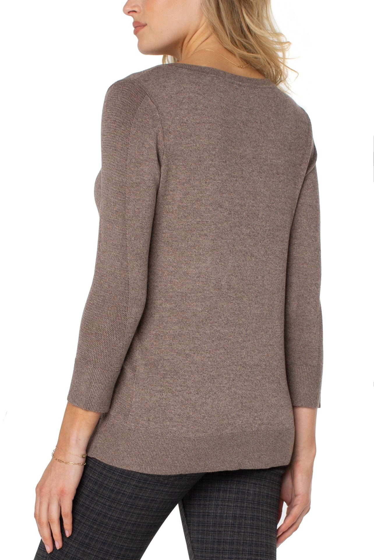 LIVERPOOL 3/4 SLV V NECK SWEATER
