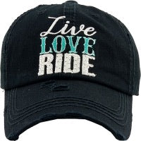 HAT LIVE LOVE RIDE WITH BLING
