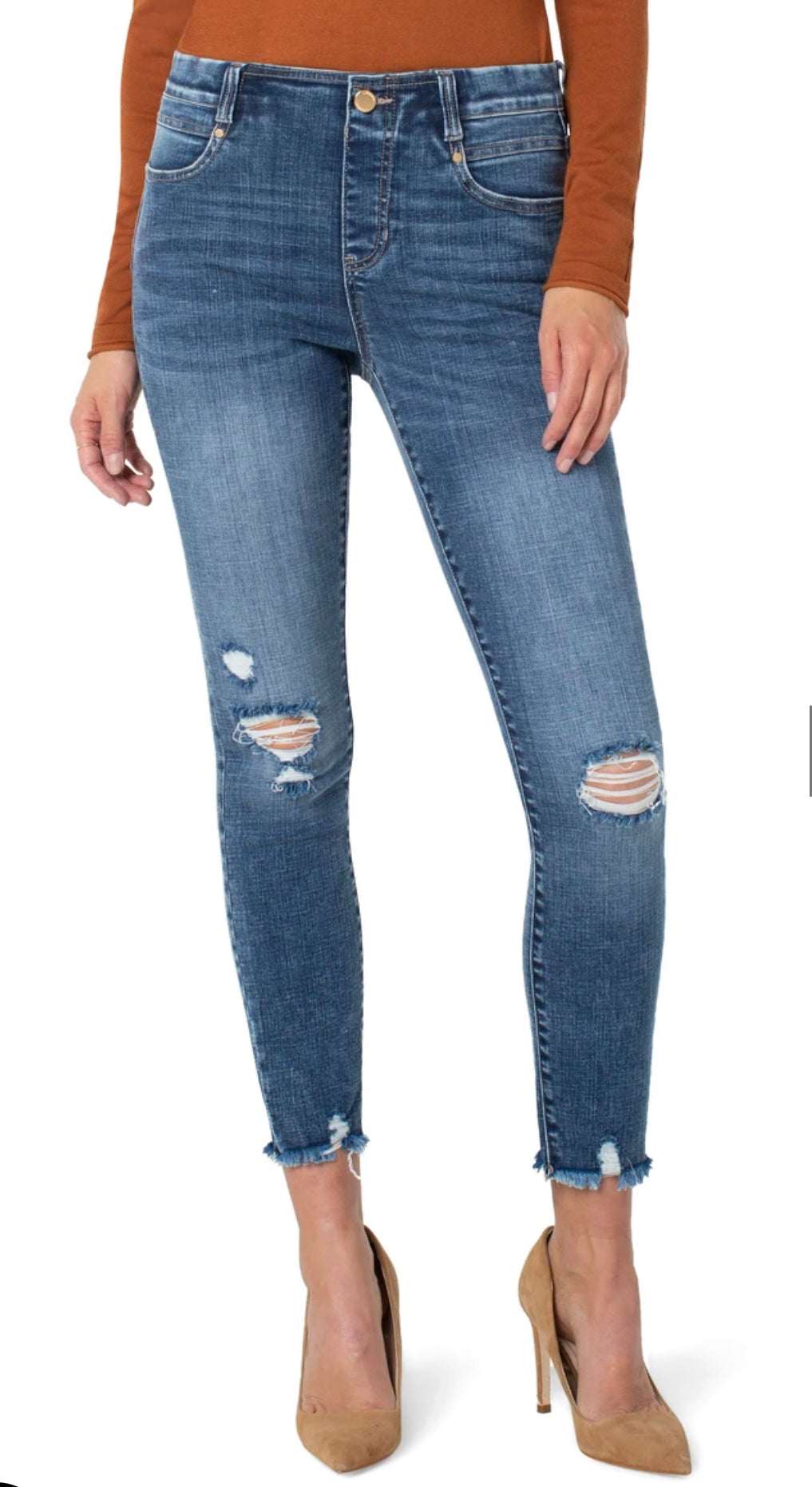 LIVERPOOL GIA GLIDER DISTRESSED ANKLE SKINNY