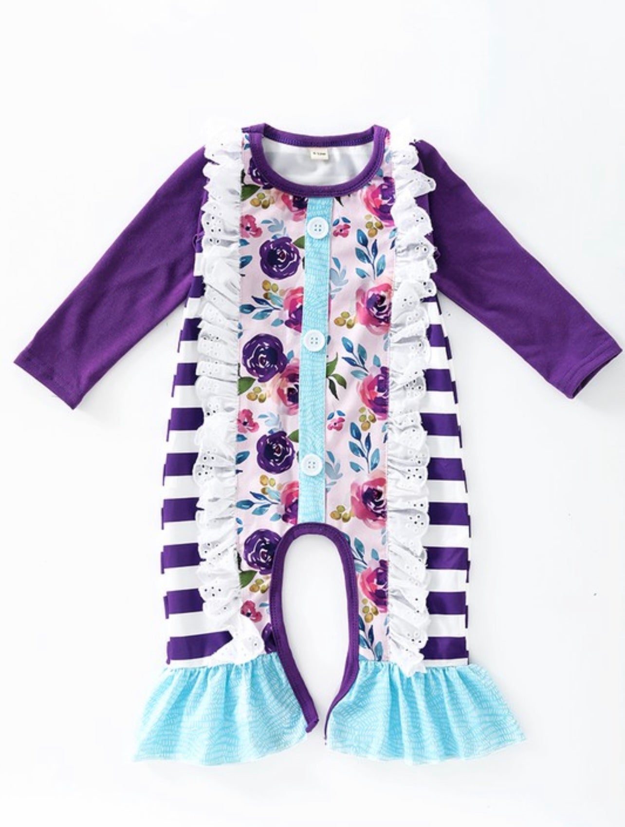 PURPLE FLORAL RUFFLE