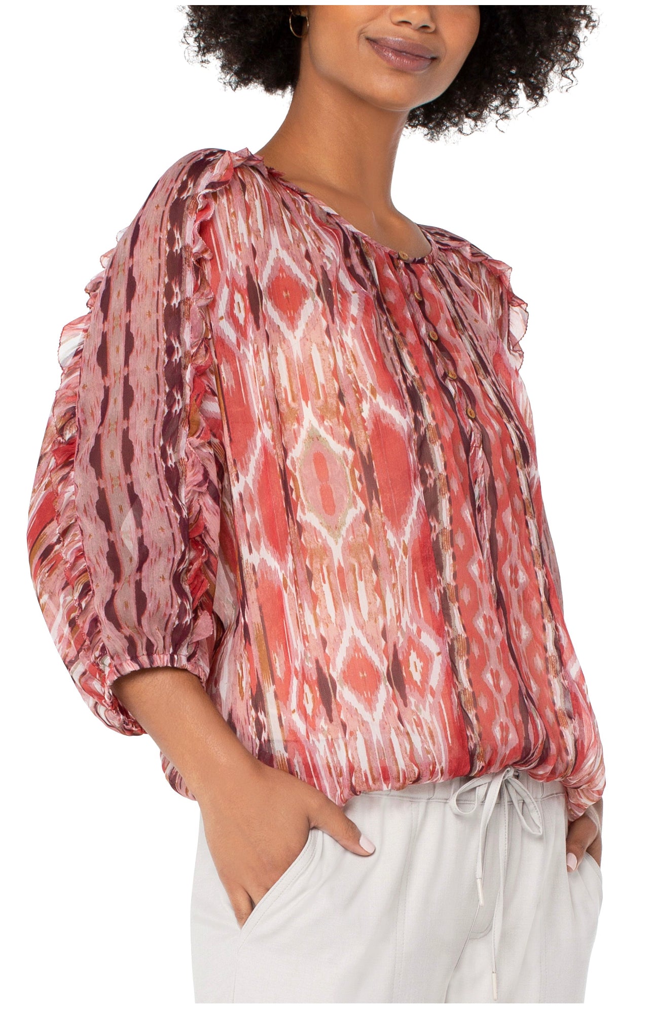 LIVERPOOL DST BLOSSOM IKAT TOP