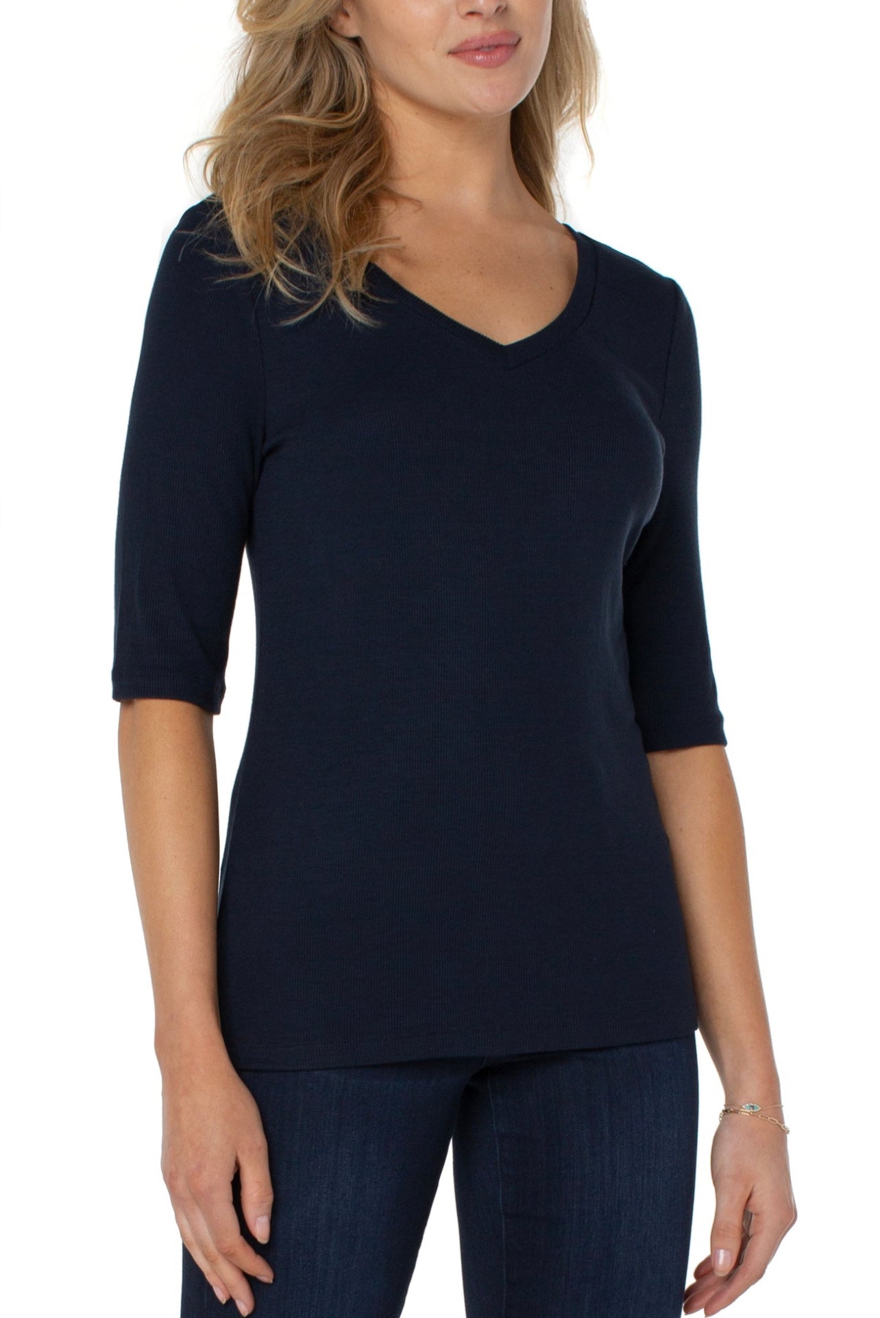 LIVERPOOL REVERSIBLE RIB KNIT TOP