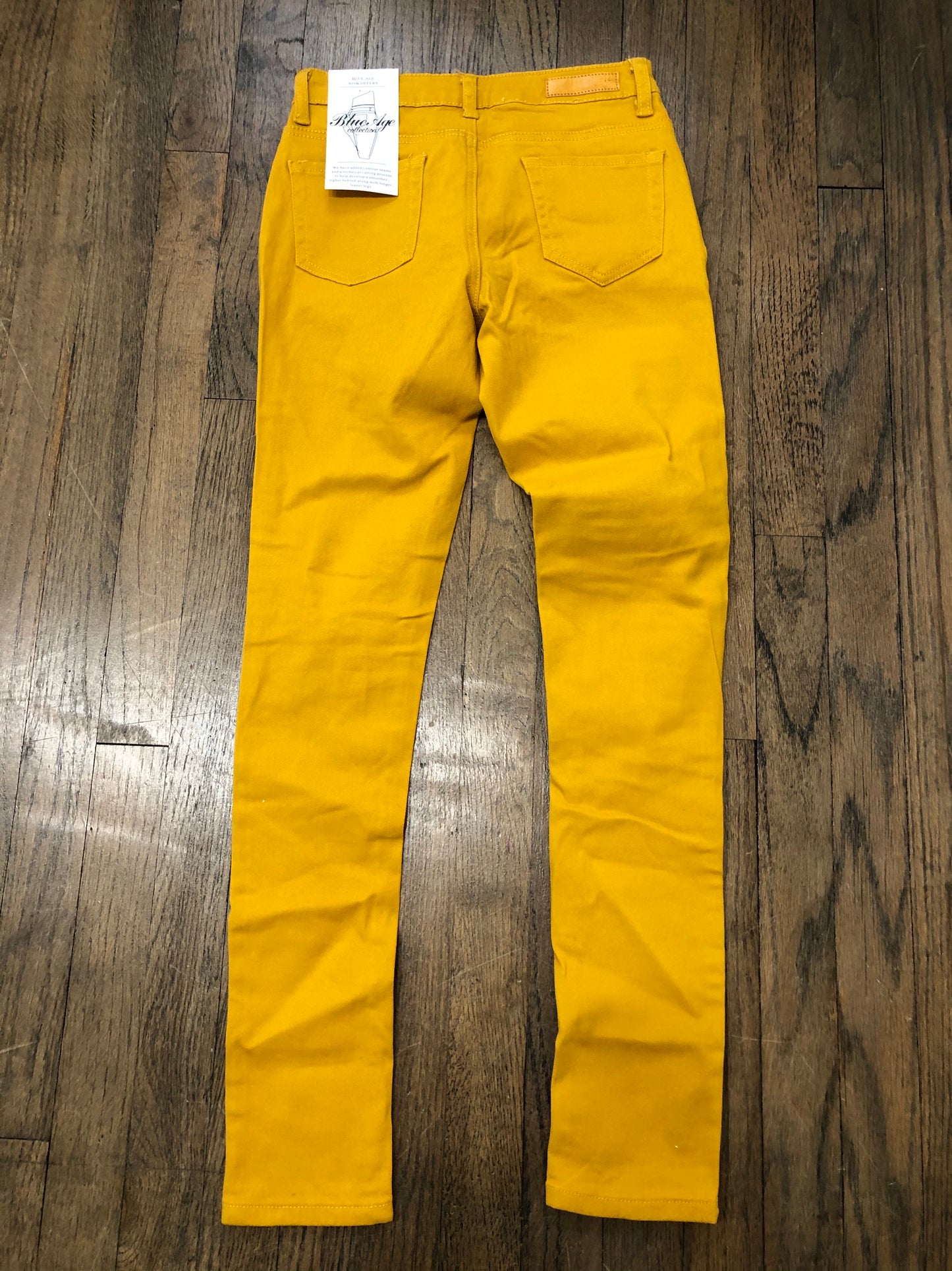 MUSTARD PANTS SLIGHT DISTRESS