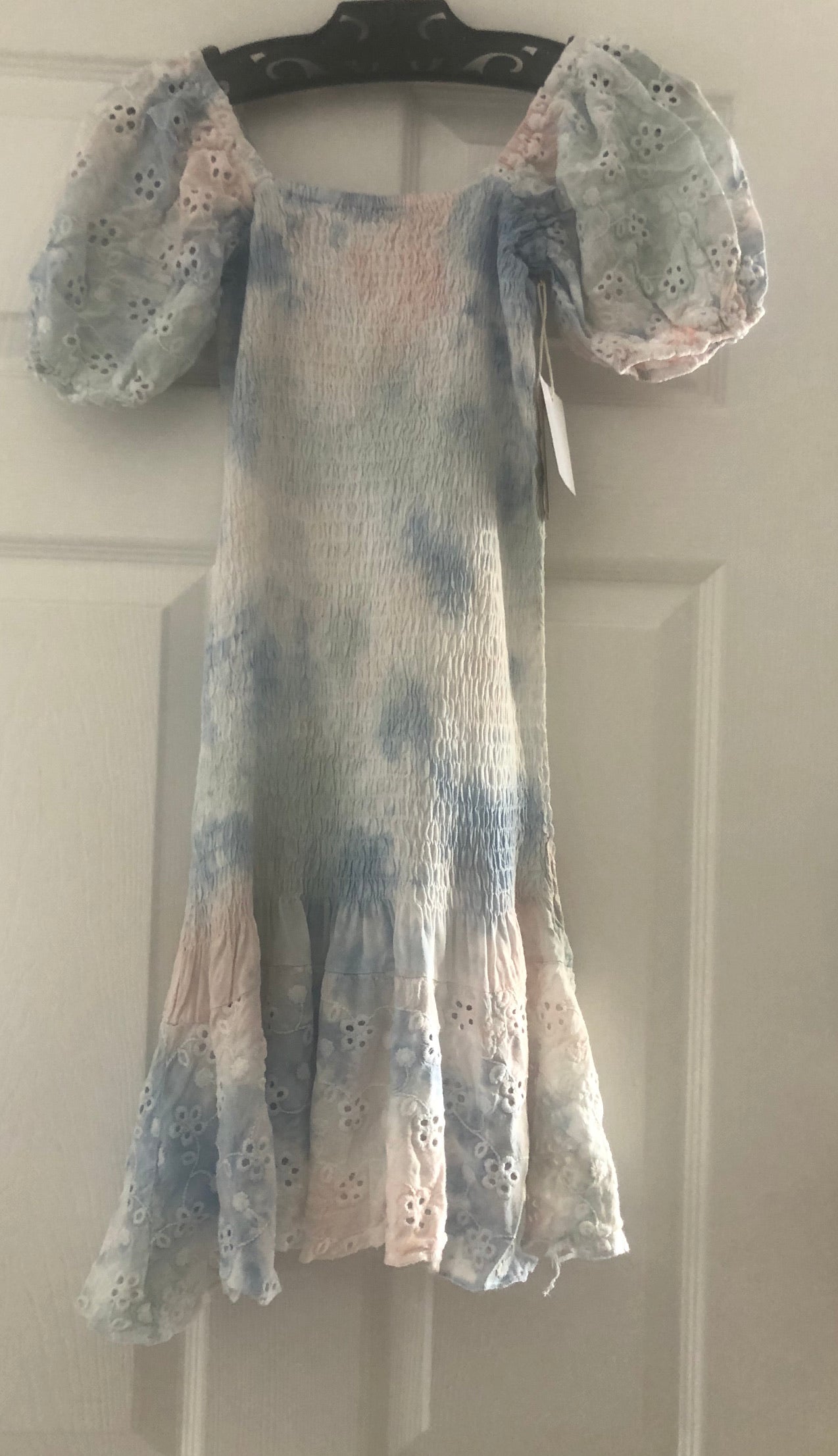 PALM SPRING TIE DYE SMOCKED MINI DRESS