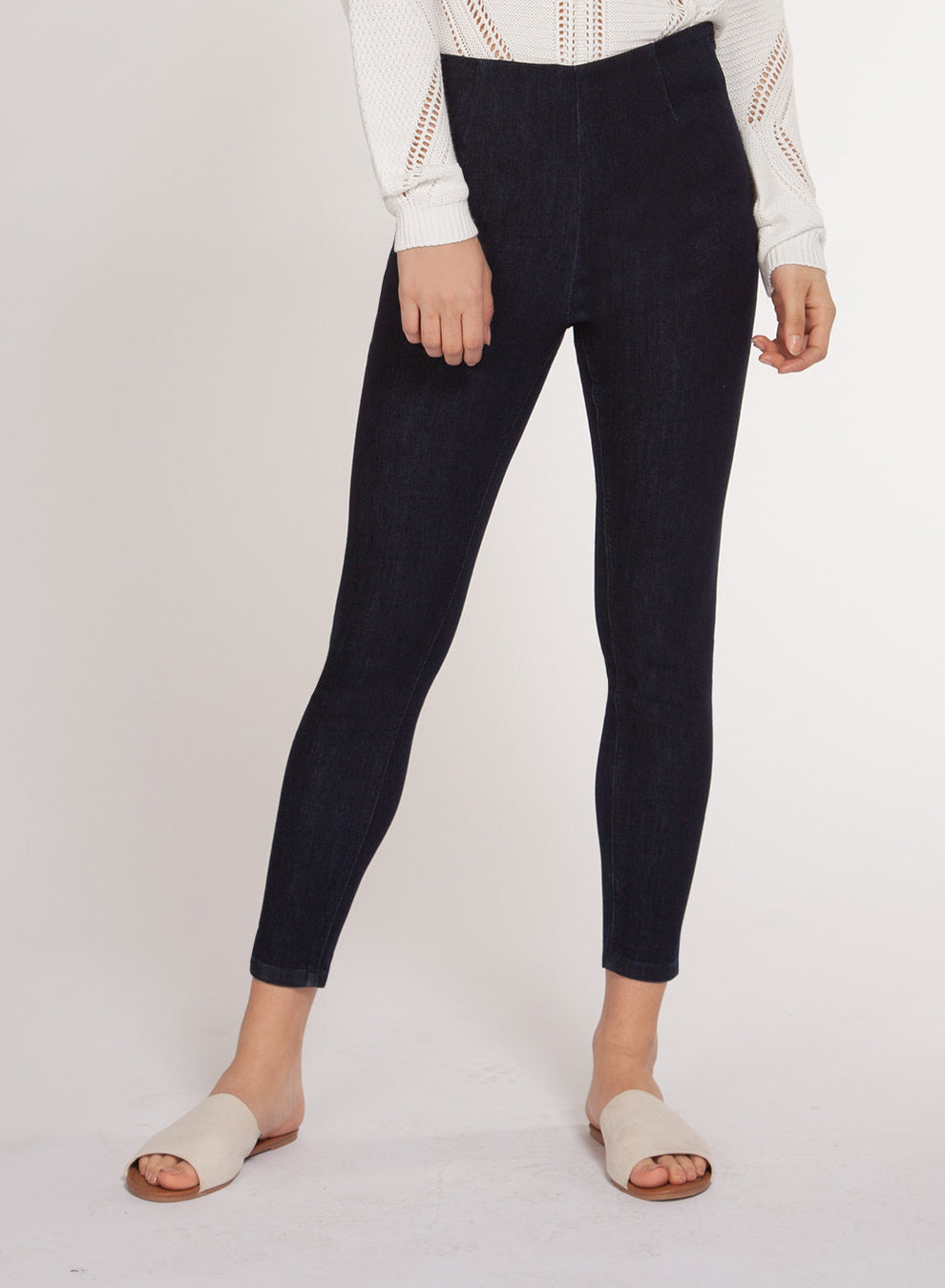 DEX BASIC DENIM PULL-ON CROPPED PANT INDIGO