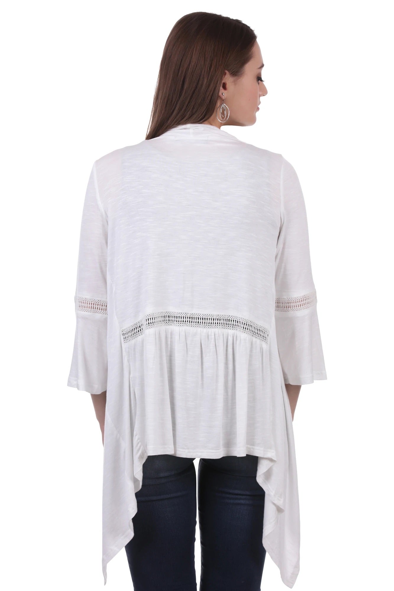 IVORY CROCHET ACCENT SHRUG