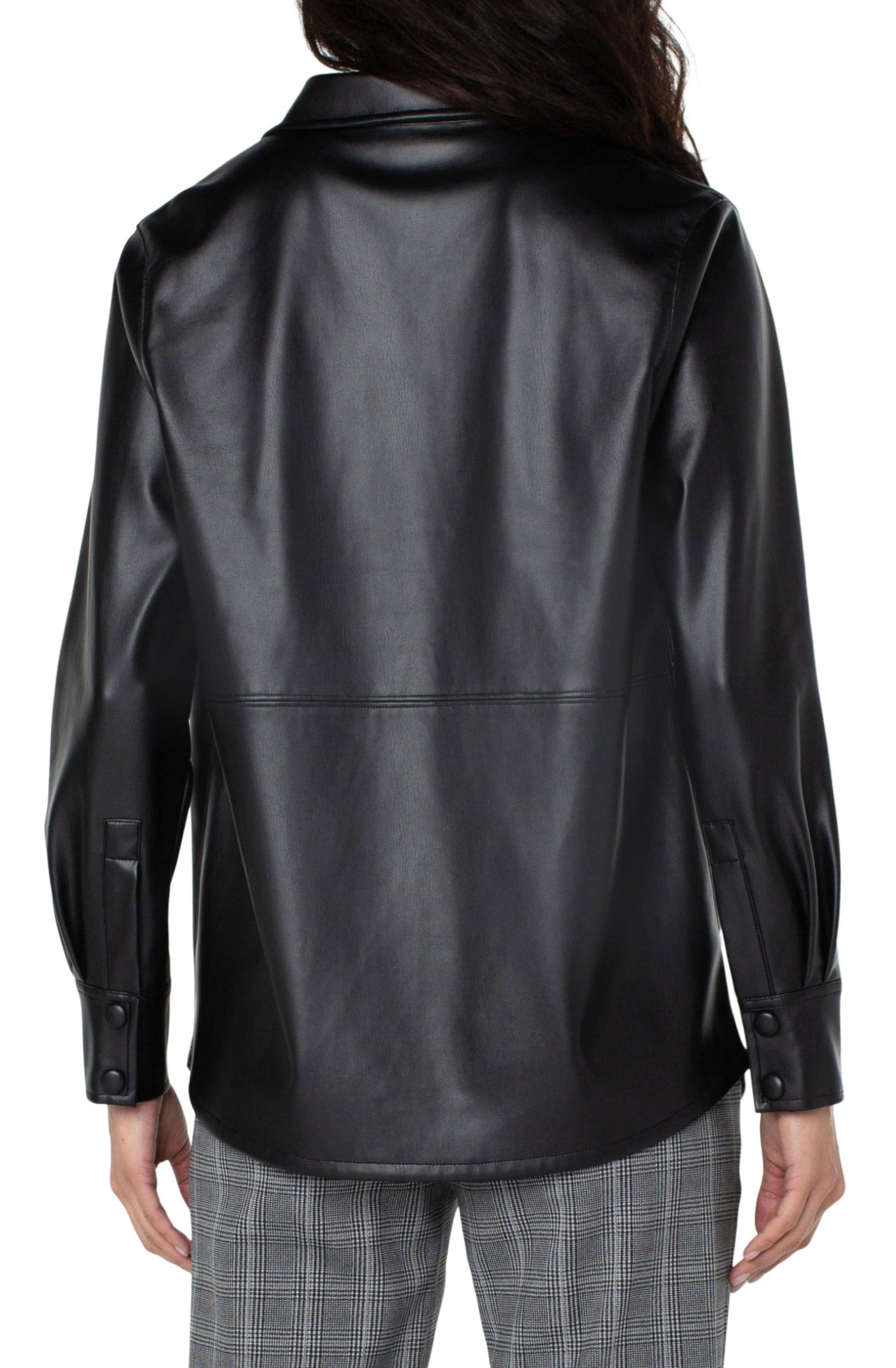 LIVERPOOL BLACK LEATHER FEEL SHACKET