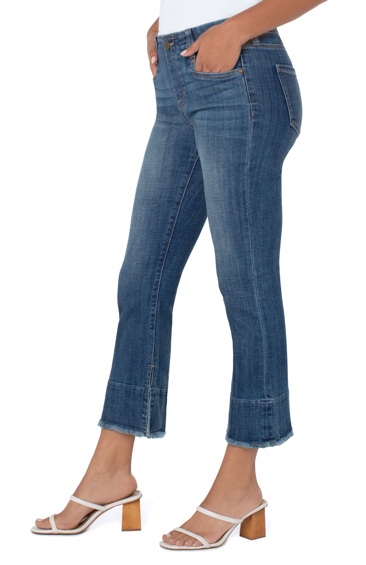 LIVERPOOL GIA CROP FLARE WIDE HEM