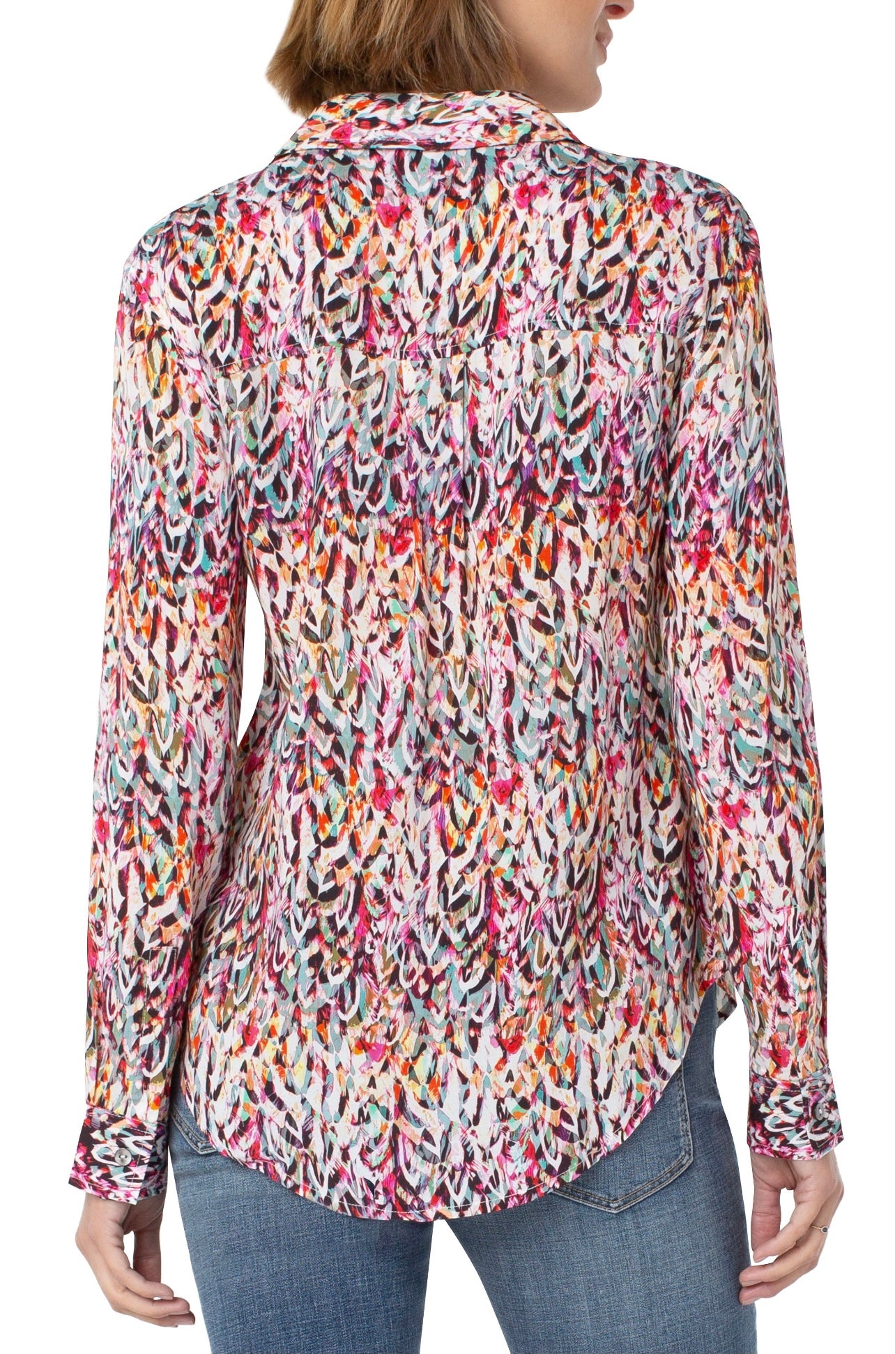 LIVERPOOL ABS FEATHER PRINT BLOUSE