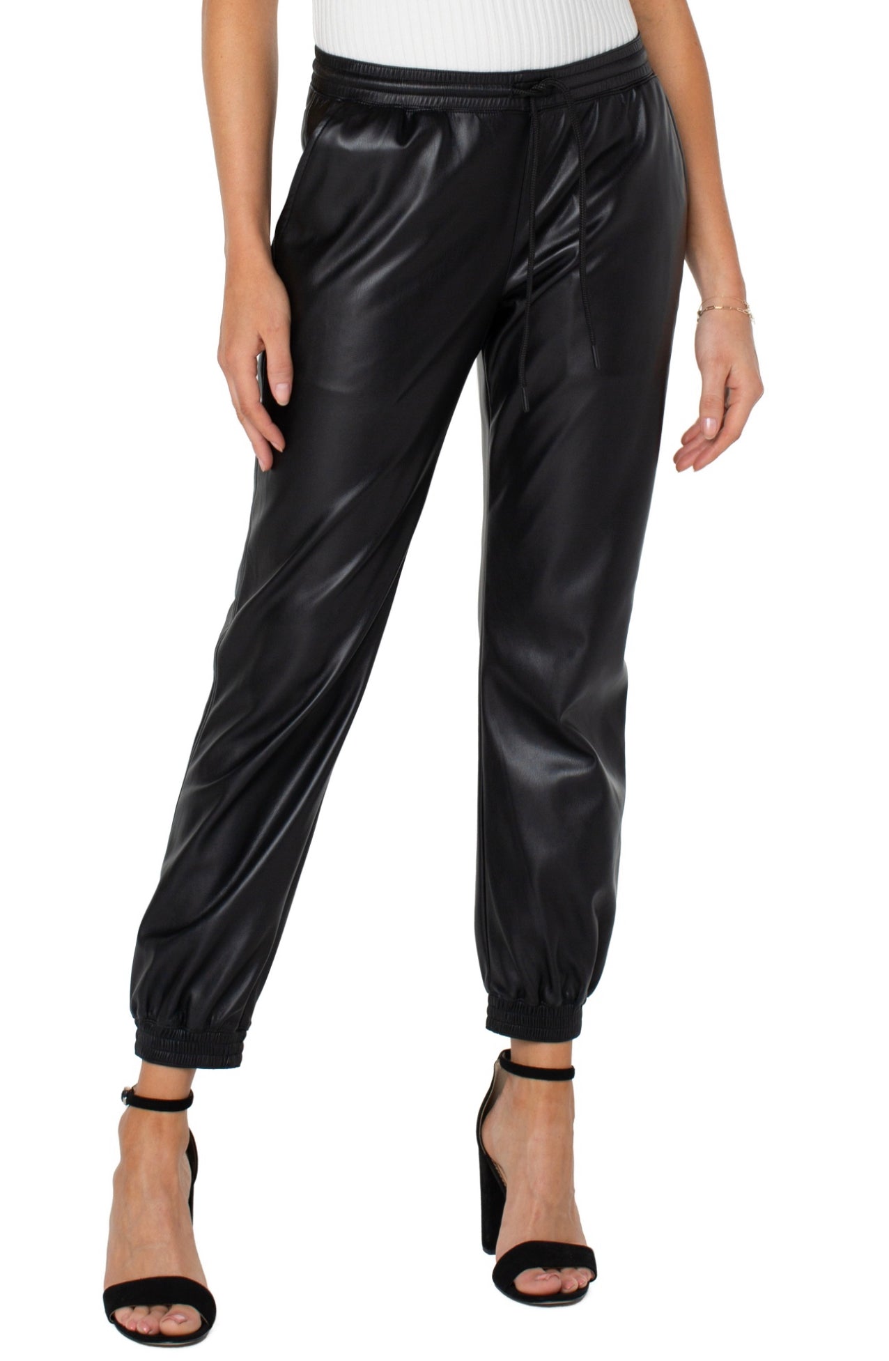 LIVERPOOL PULL ON PLEATHER JOGGER